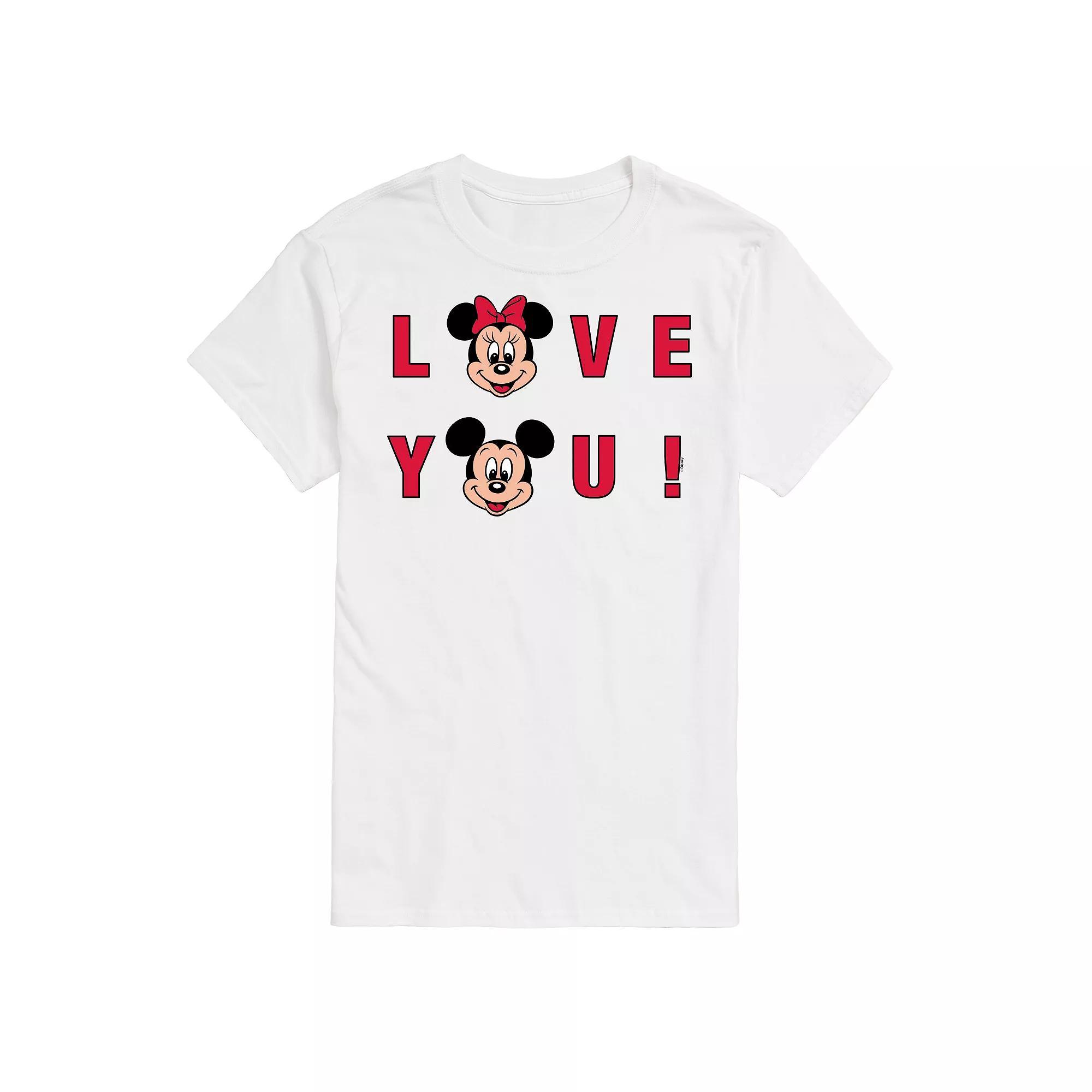 Disneys Mickey & Minnie Mouse Big & Tall Love You Graphic Tee, Mens Product Image