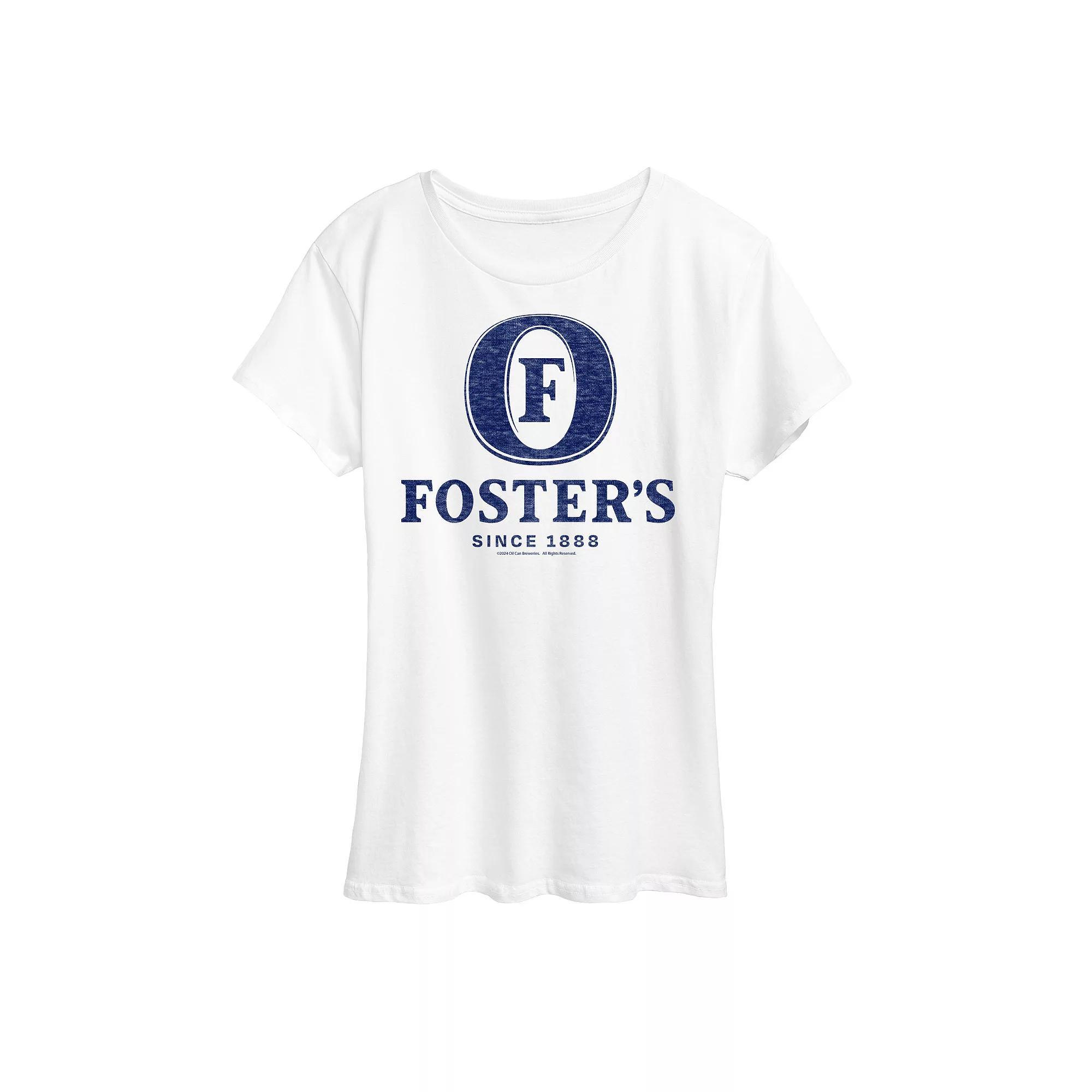 Womens Fosters Navy Blue Logo Graphic Tee Grey Gray Product Image