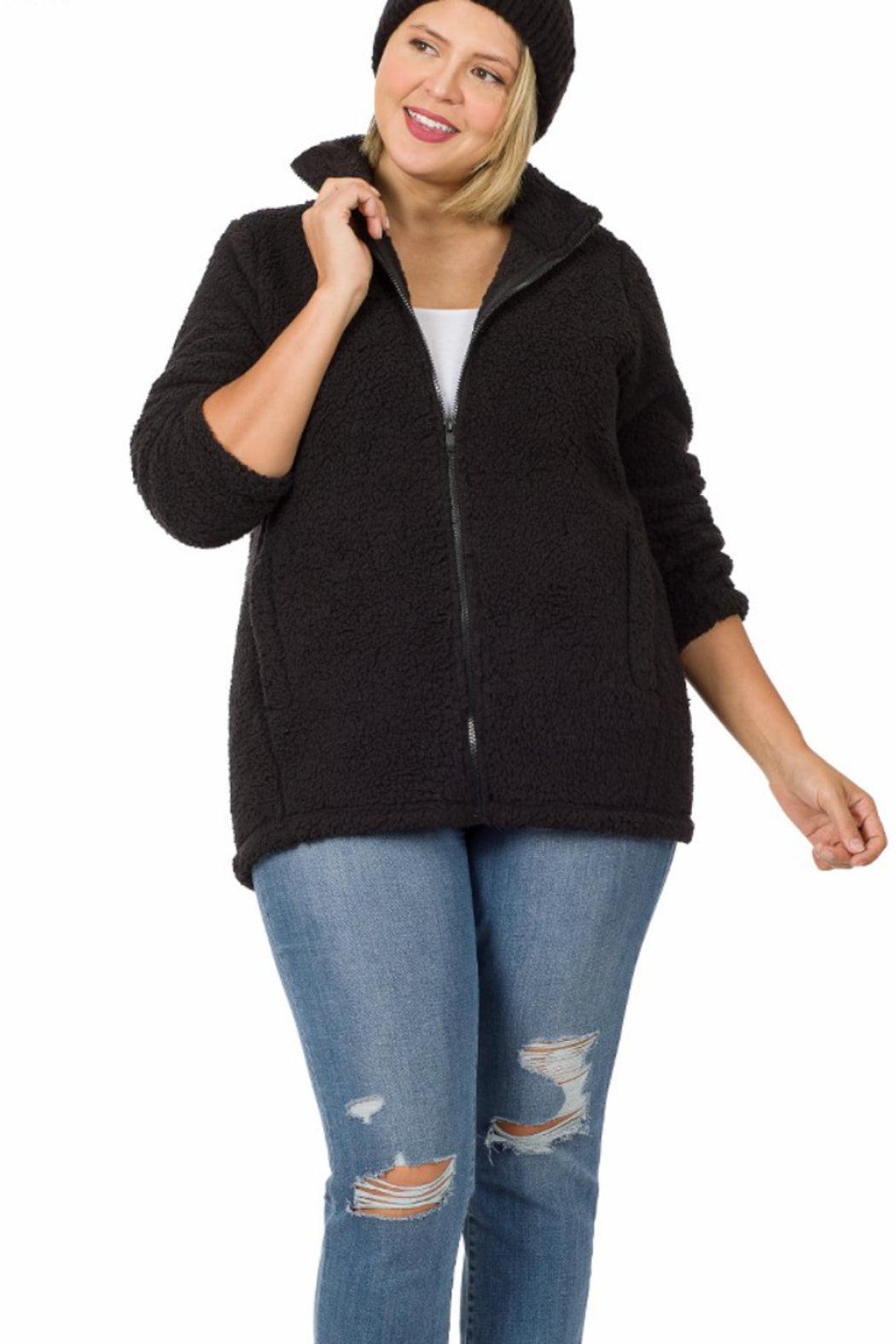 Sherpa  Zip Curvy Jacket Product Image