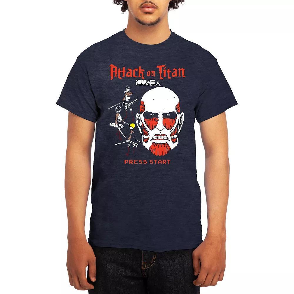 Men's Attack on Titan 8-Bit Video Game Design Tee, Boy's, Size: Large, Blue Product Image