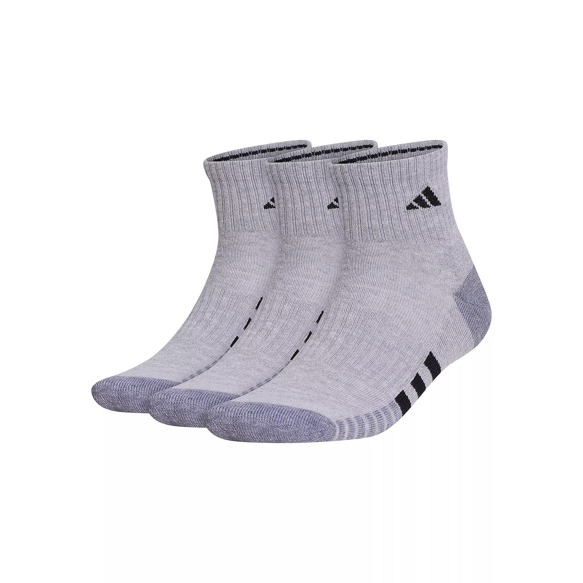 Men's adidas Cushioned 3.0 3-Pack Quarter Socks, Size: 6-12, Black Product Image