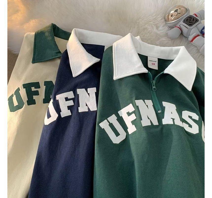 Short-Sleeve Lettering Polo Shirt Product Image