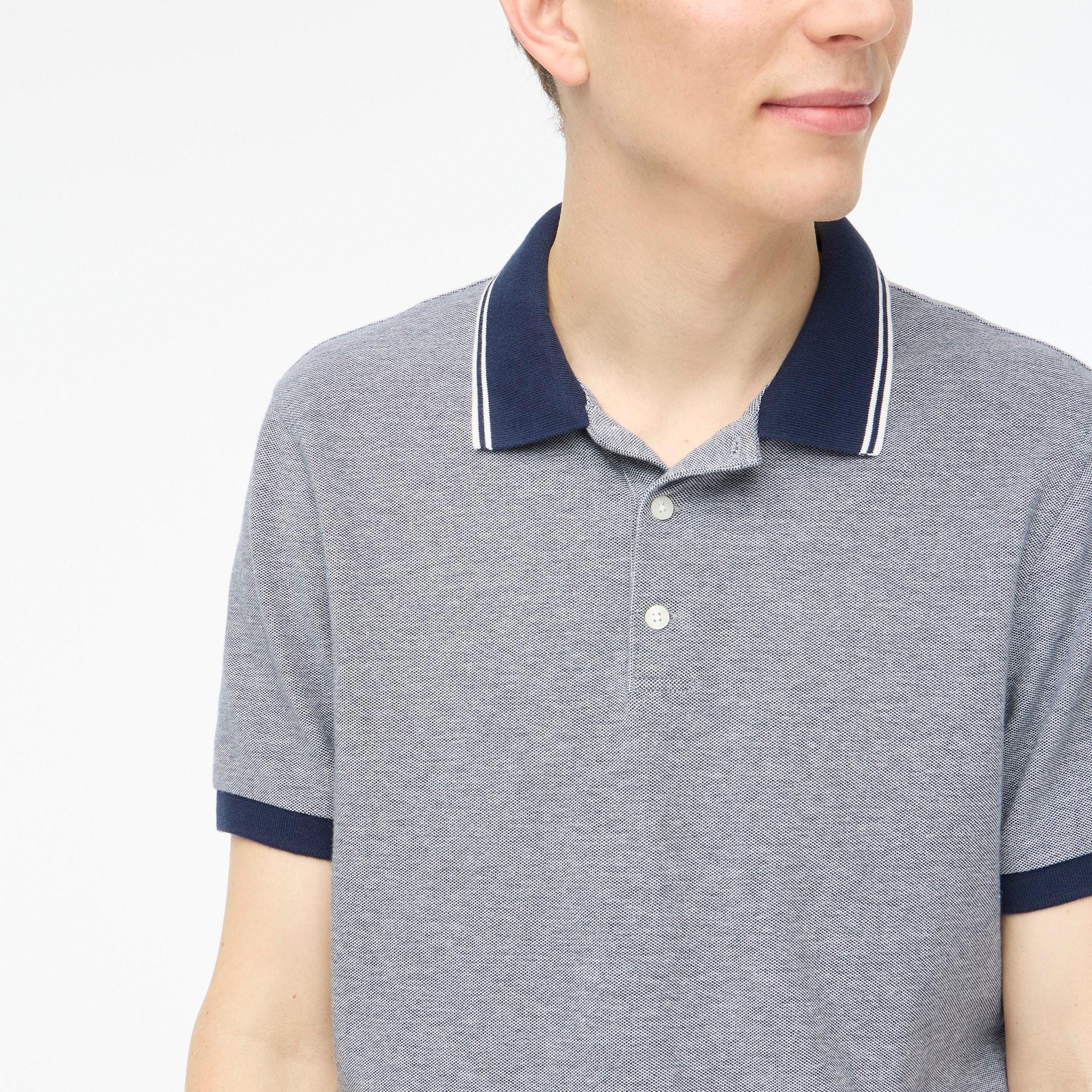 Tipped bird's-eye piqué polo shirt Product Image