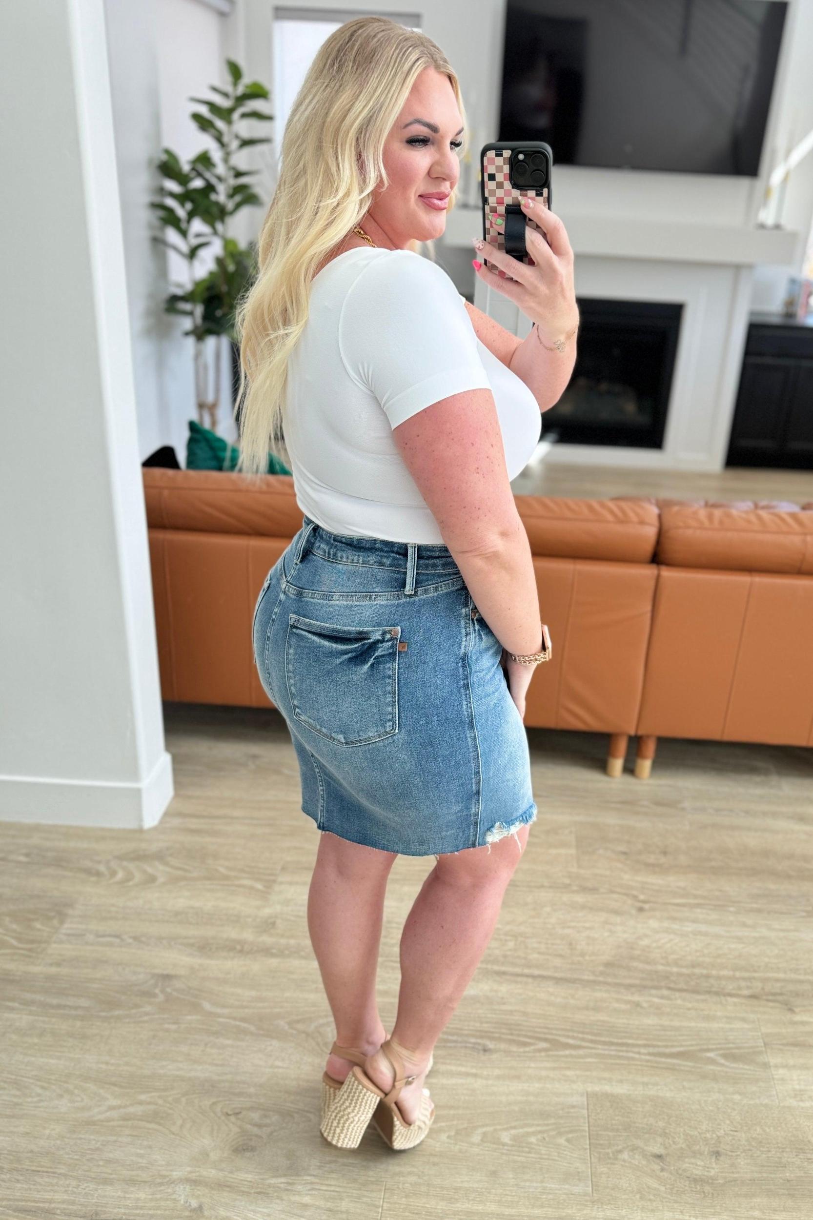 Judy Blue Rigid Magic Denim Skirt Female Product Image