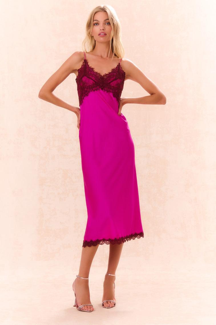 Ameliane Lace-Trimmed Slip Dress - CREAM Product Image