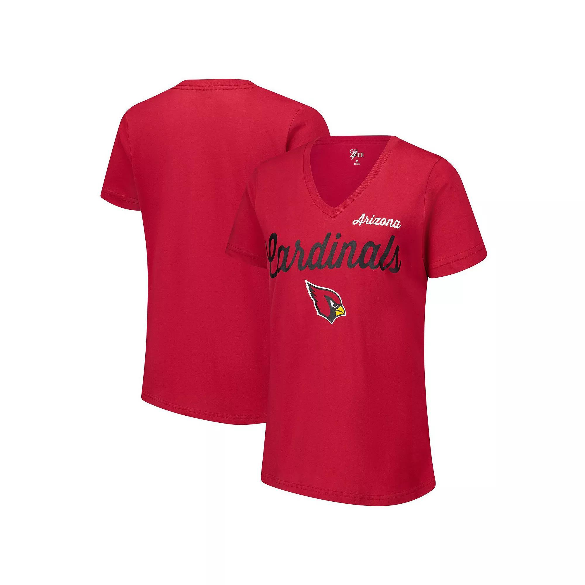 Women's G-III 4Her by Carl Banks Cardinal Arizona Cardinals Post Season V-Neck T-Shirt, Size: 2XL, Red Product Image