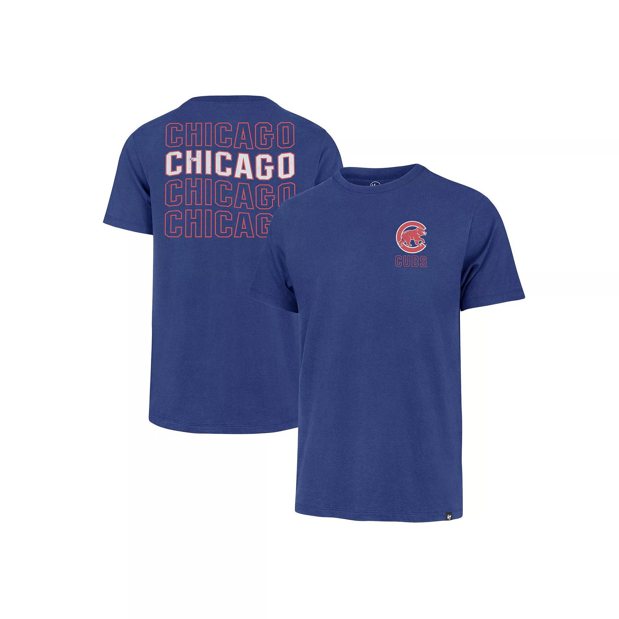 Men's '47 Royal Chicago Cubs Hang Back Franklin T-Shirt, Size: Large, Blue Product Image