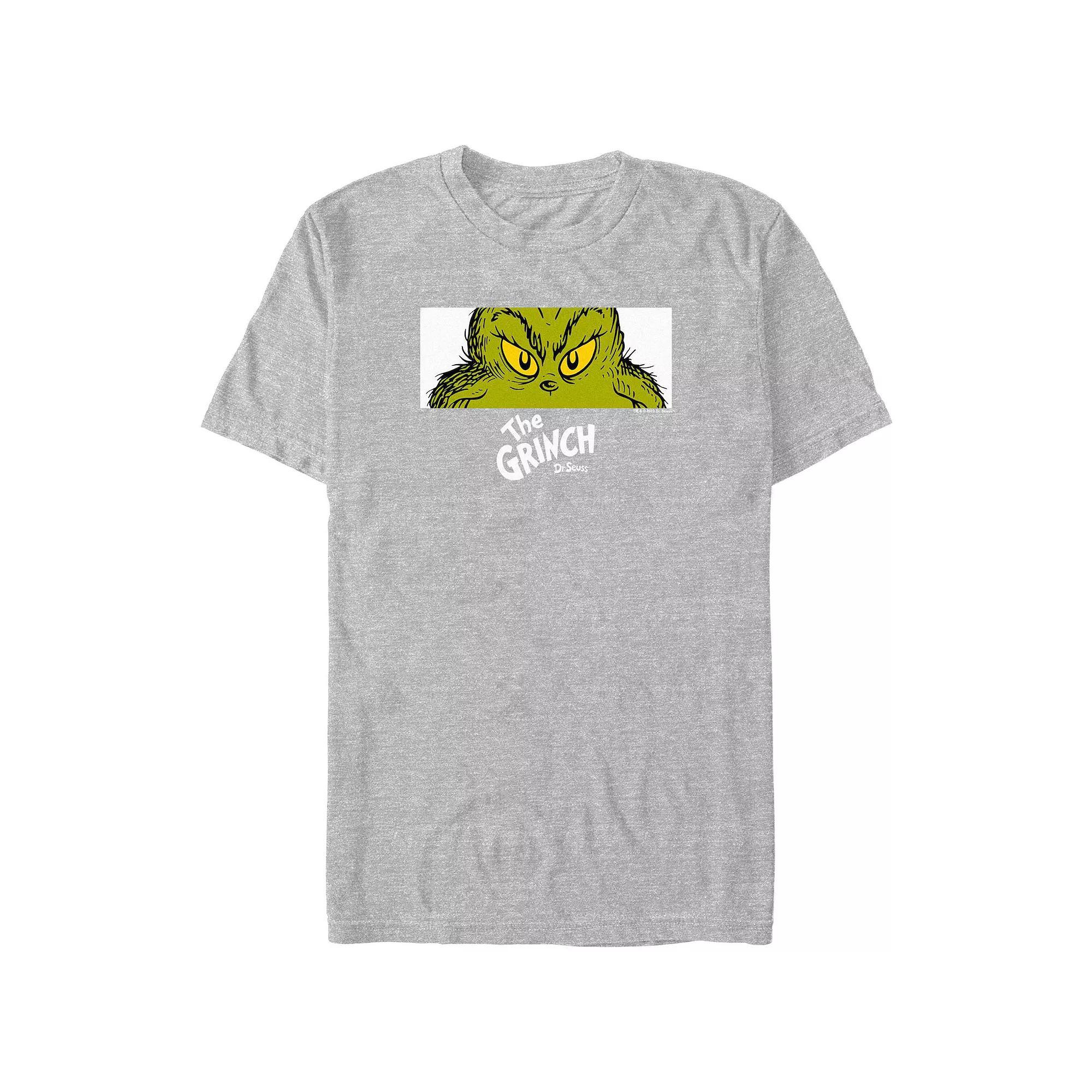 Big & Tall Dr. Seuss Grinch Naughty Eyes Graphic Tee, Men's, Size: Large Tall, Athletic Grey Product Image