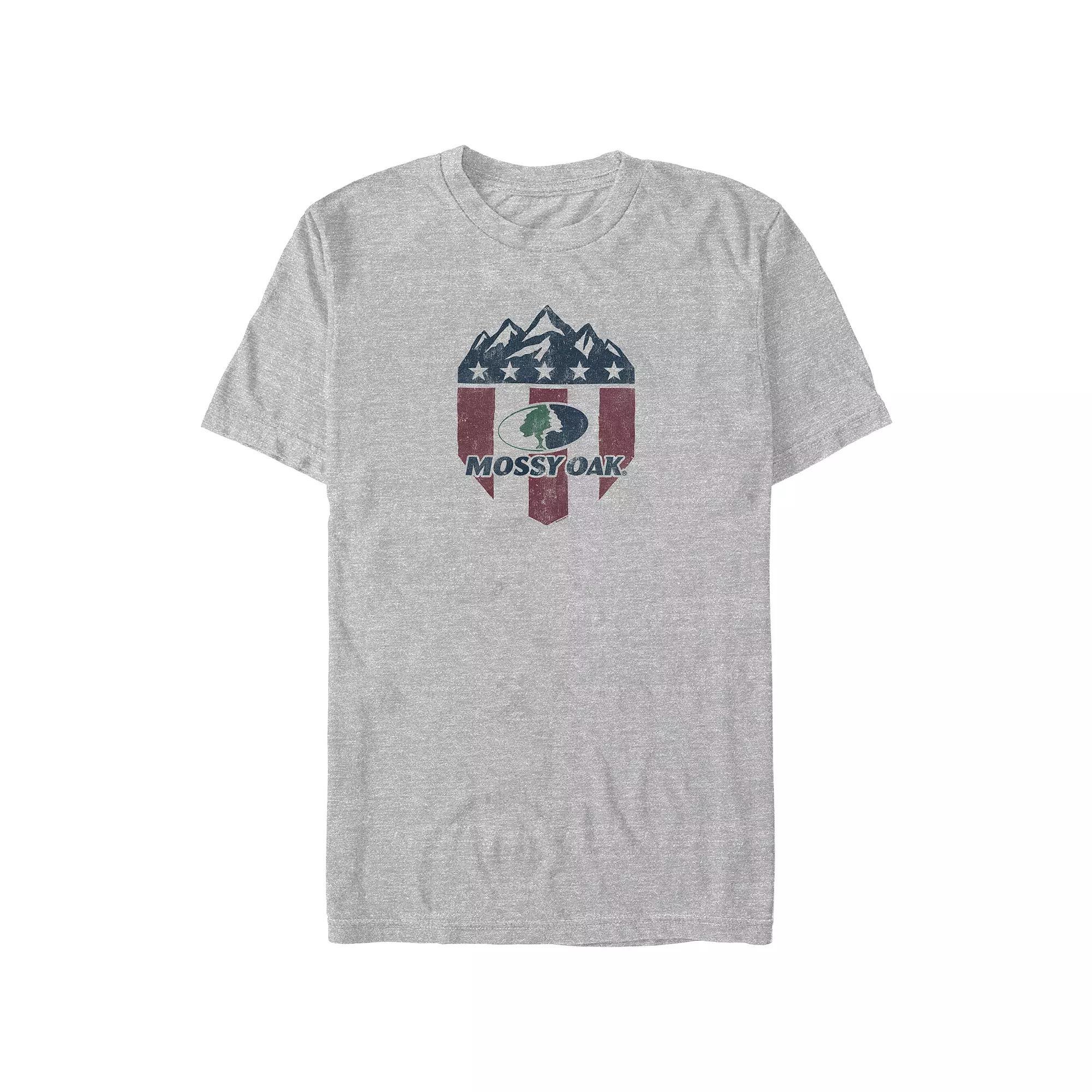 Big & Tall Mossy Oak Americana Badge Graphic Tee, Men's, Size: Large Tall, Athletic Grey Product Image
