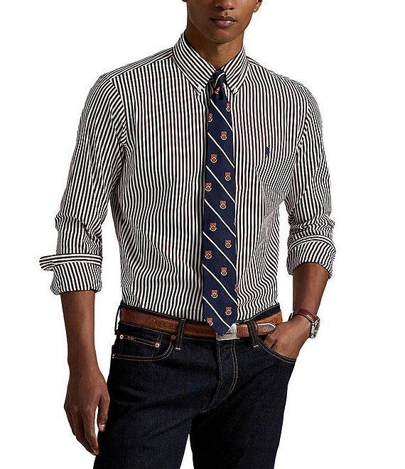Polo Ralph Lauren Classic Fit Stripe Poplin Long Sleeve Woven Shirt Product Image