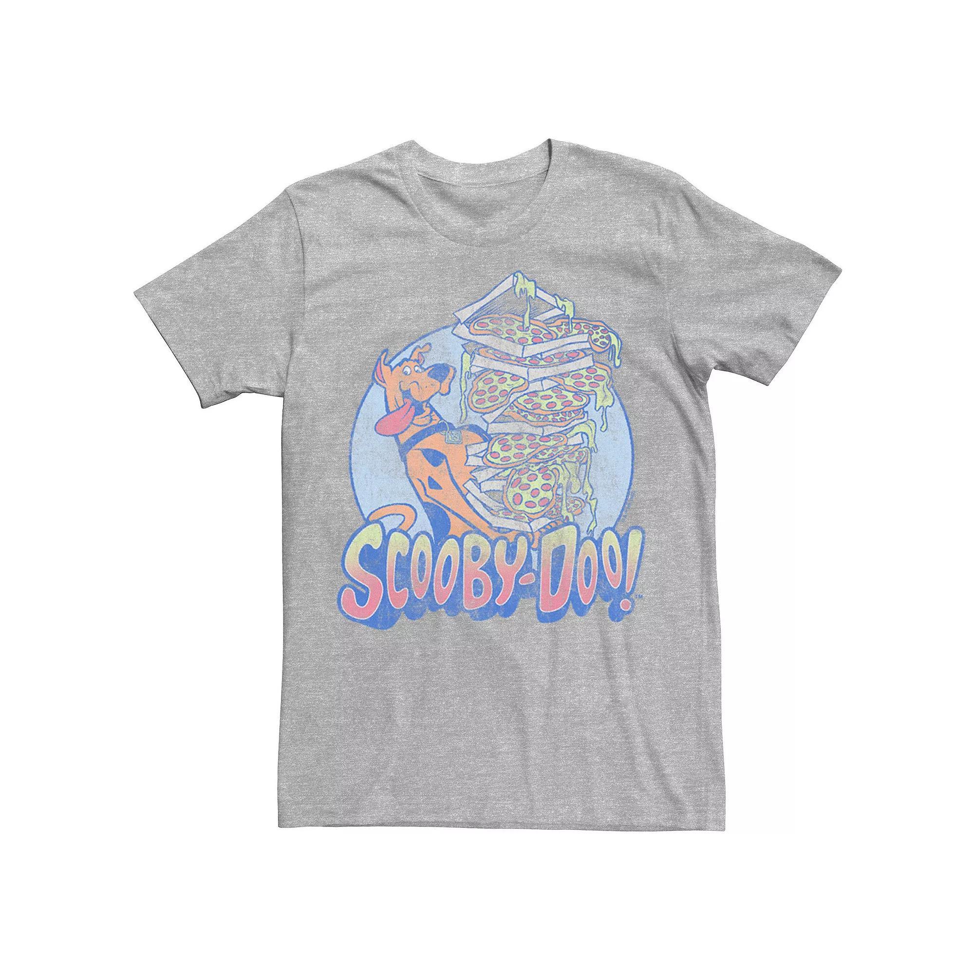 Men's Scooby Doo Happy Pizza Stack Tee, Size: Small, Athletic Grey Product Image
