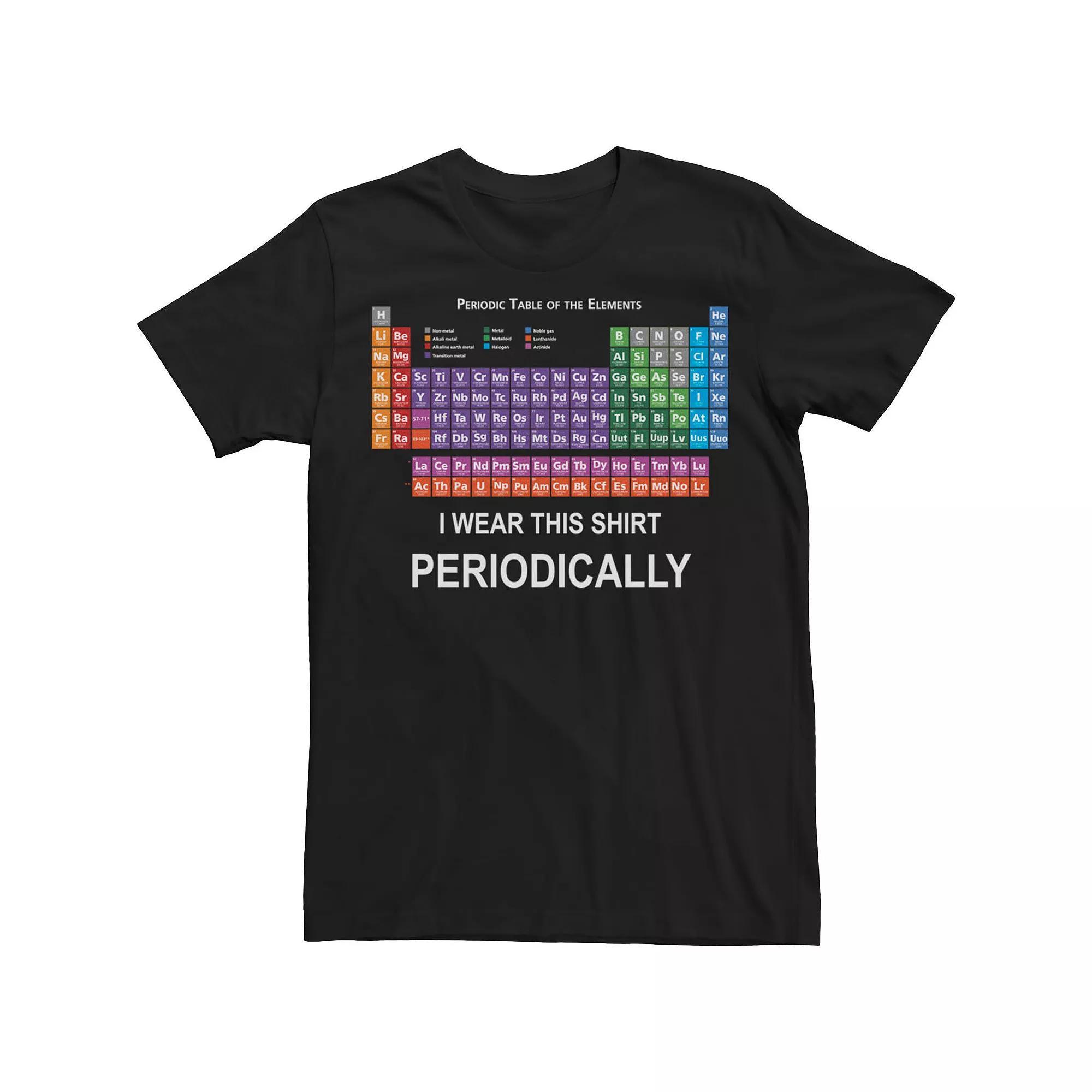 Big & Tall Periodic Table Of Elements Chemistry Humor Tee, Men's, Size: 4XL, Black Product Image