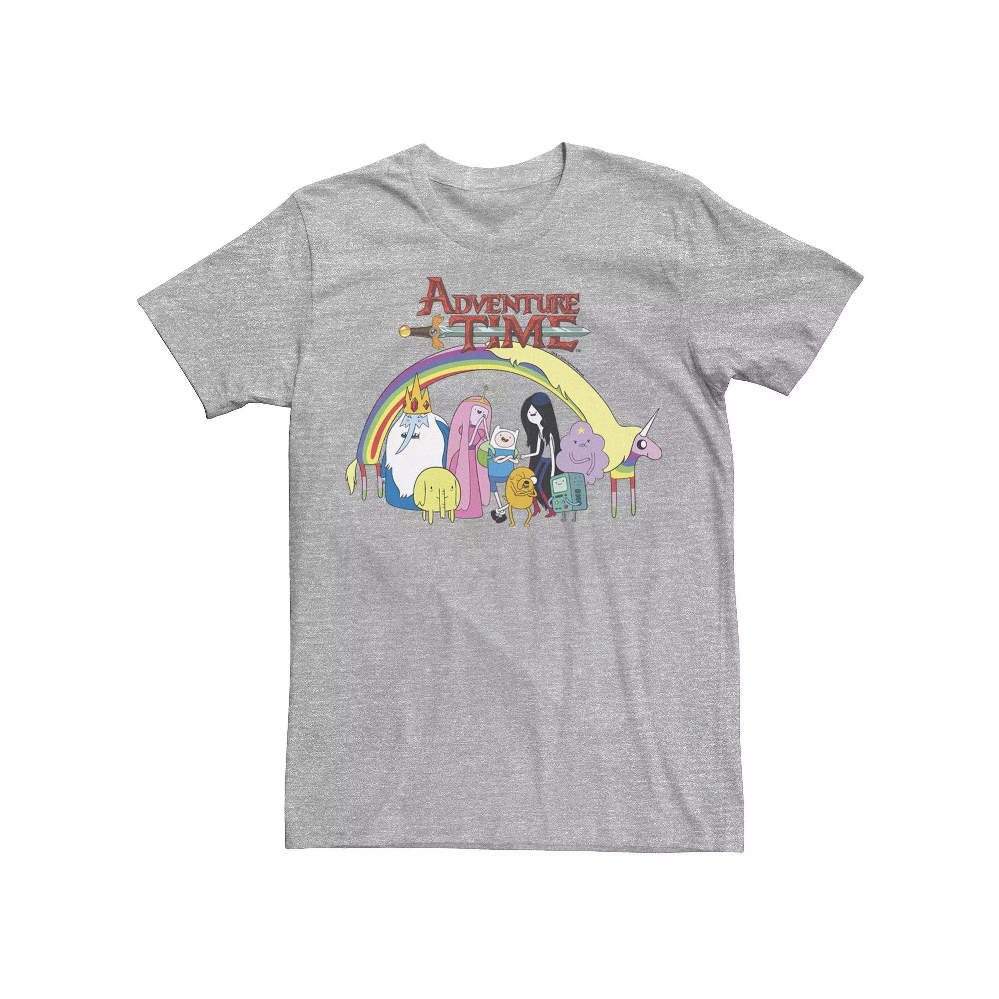 Men's Cartoon Network Adventure Time Original Group Shot Tee, Boy's, Size: XL, Athletic Grey Product Image