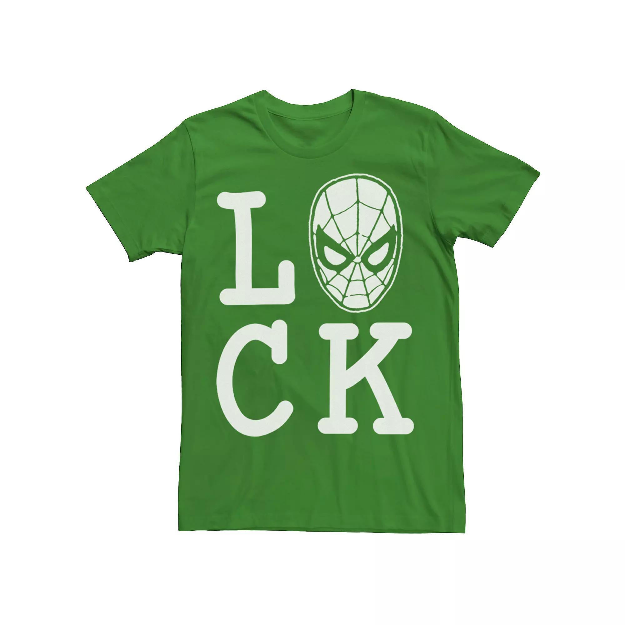 Mens Marvel Spider-Man Lucky St. Patricks Day Text Tee Product Image
