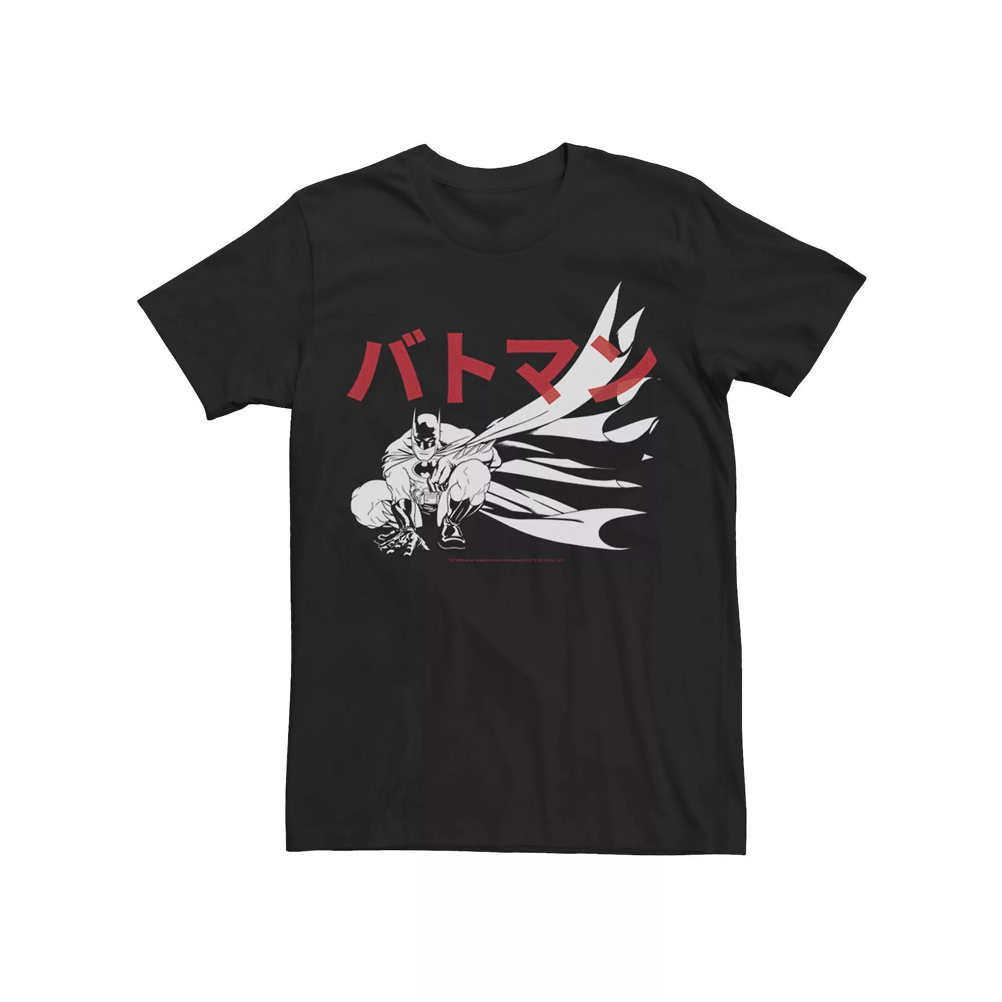 Men's DC Comics Batman Red Kanji Batman Tee, Size: XL, Black Product Image