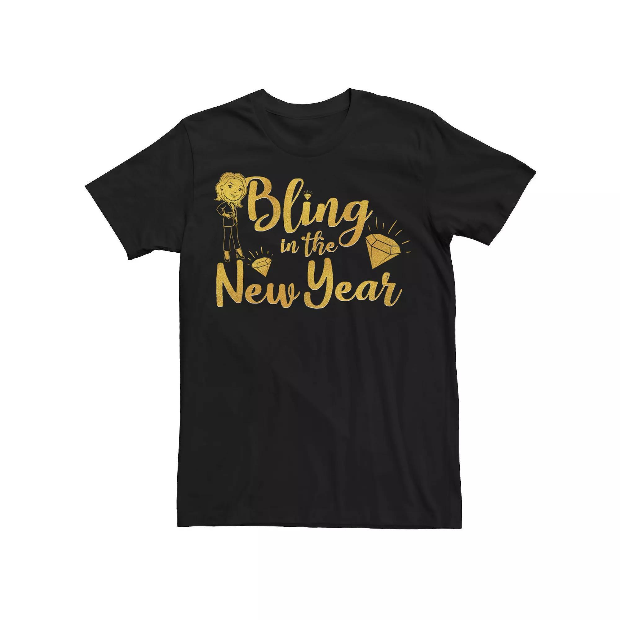 Men's Monopoly Ms. Monopoly Bling In The New Year Tee, Size: Medium, Black Product Image