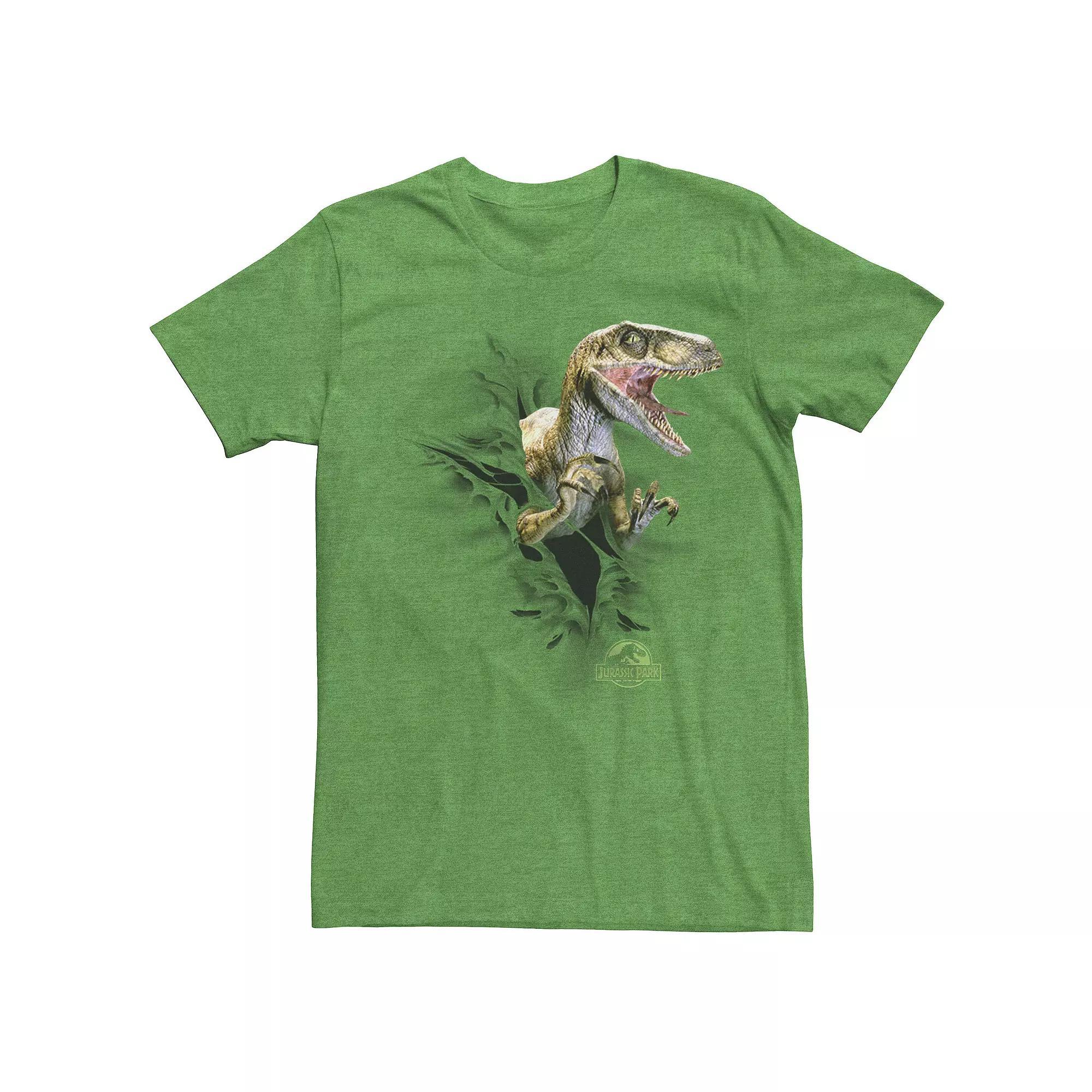 Men's Jurassic Park Ripping Velociraptor Graphic Tee, Size: XXL, Kelly Grey Product Image