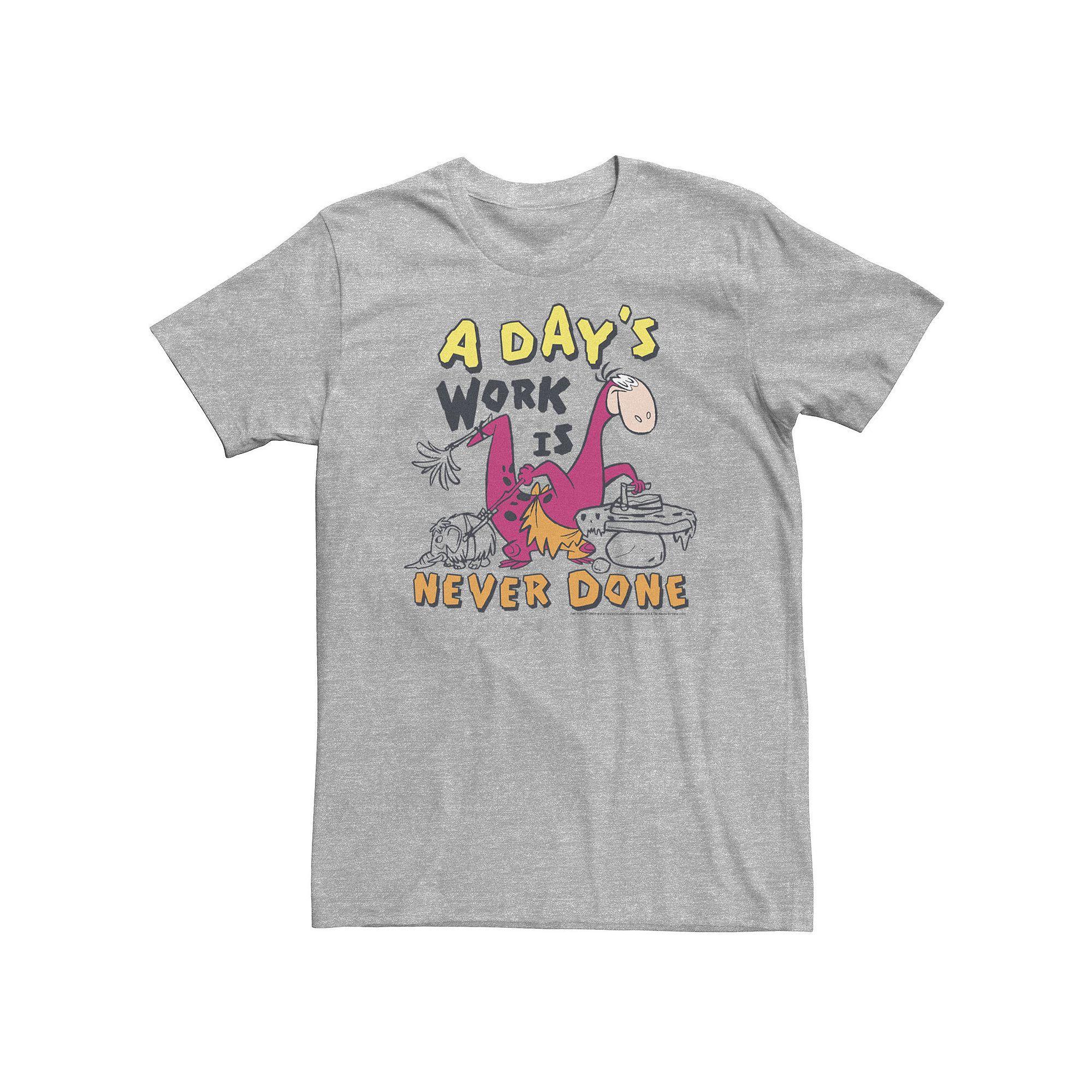 Big & Tall The Flintstones A Day's Work Is Never Done Tee, Men's, Size: 4XL, Athletic Grey Product Image