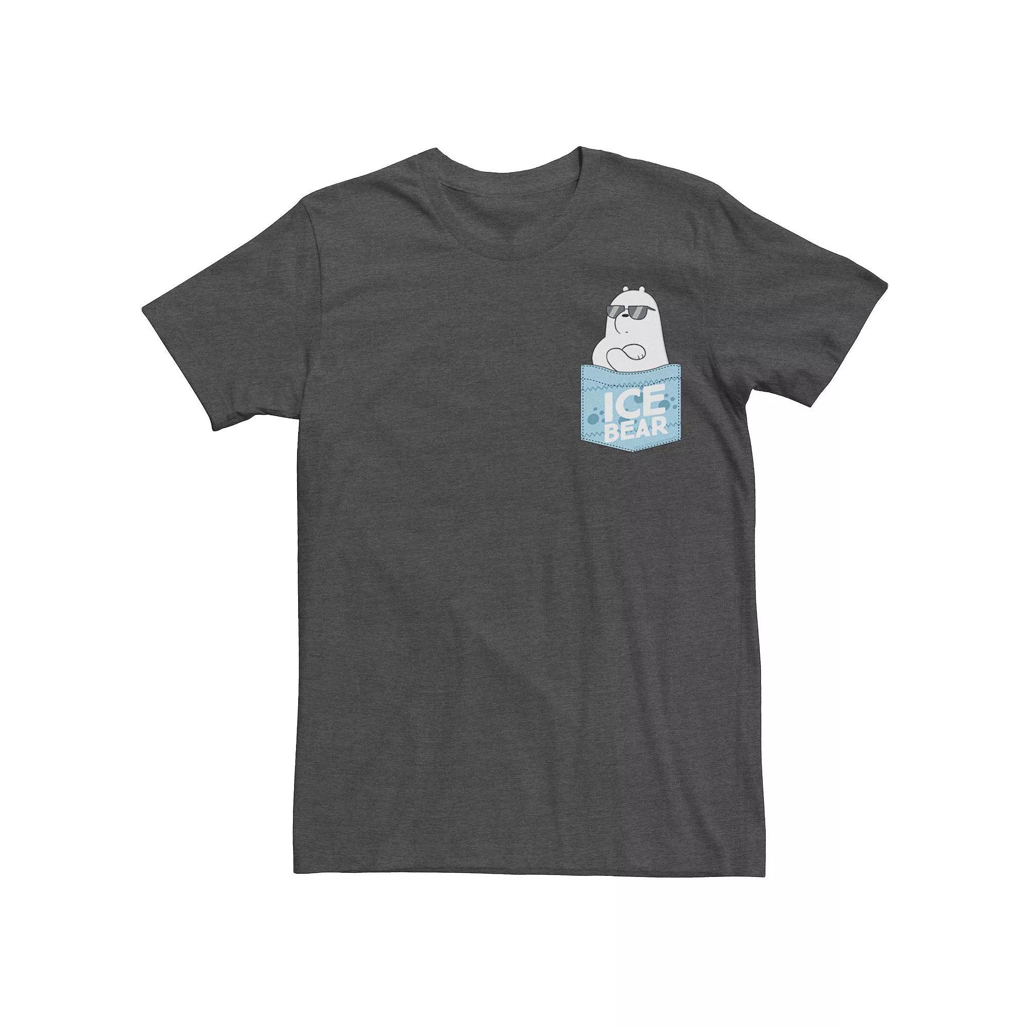 Men's Cartoon Network We Bare Bears Ice Bear Faux Pocket Tee, Boy's, Size: XL, Grey Heather Product Image