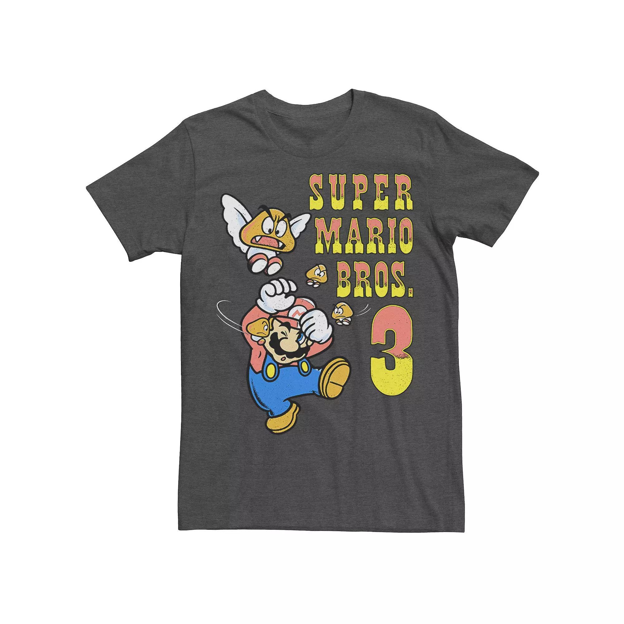 Men's Super Mario 3 Flying Goombas Tee, Size: XL, Grey Heather Product Image