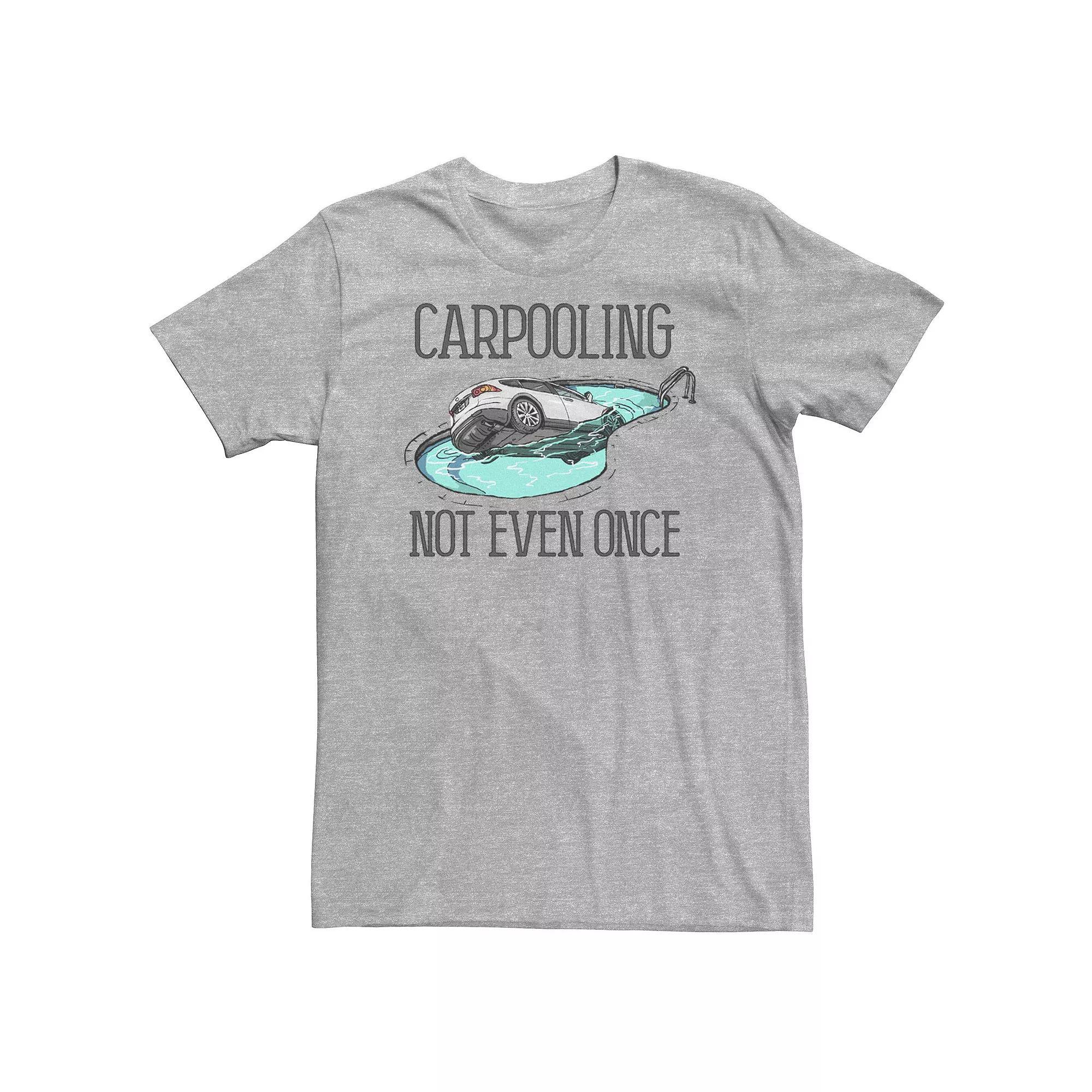 Big & Tall Trendy Never Carpool Tee, Men's, Size: Large Tall, Athletic Grey Product Image