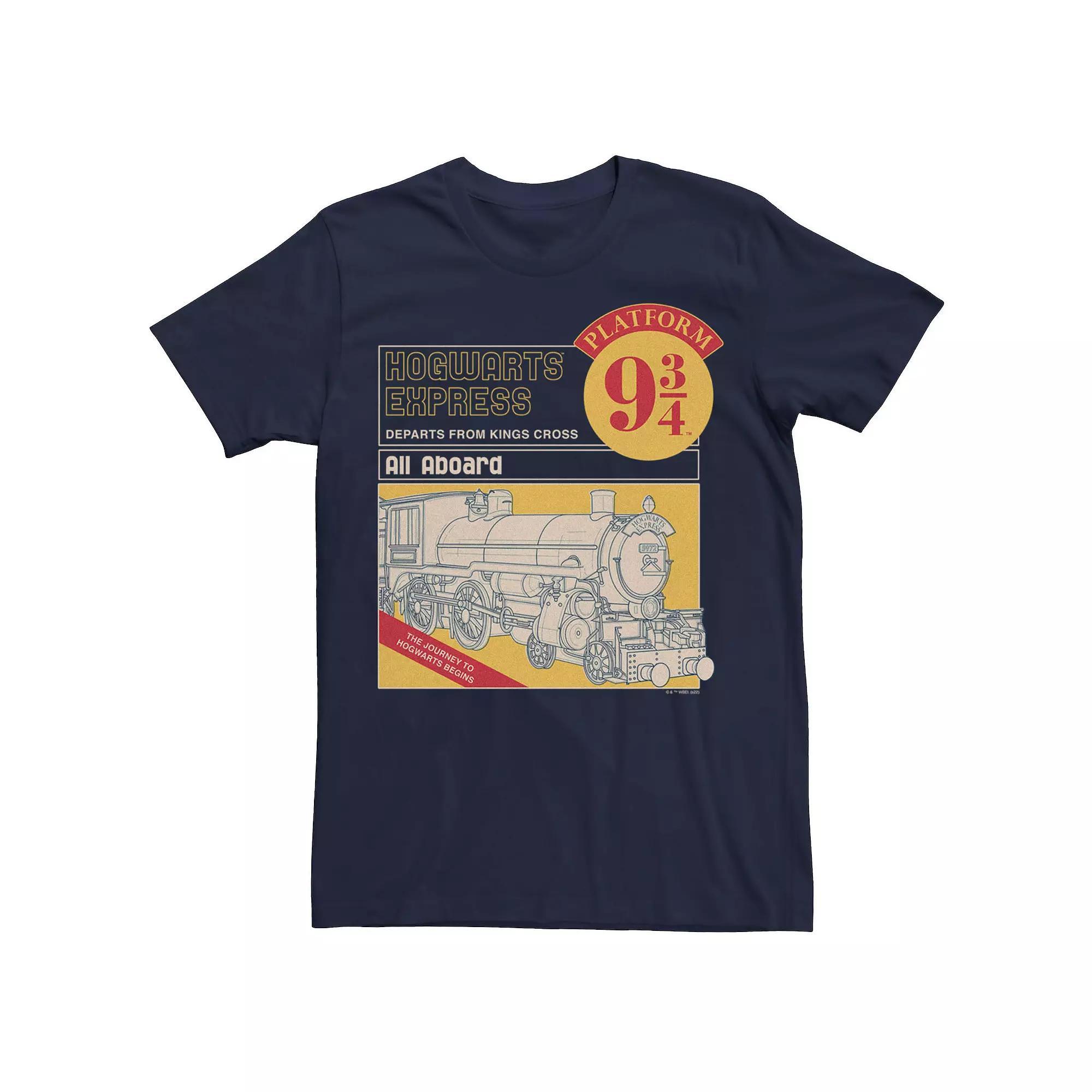 Men's Harry Potter Deathly Hallows 2 All Aboard Tee, Size: Small, Blue Product Image