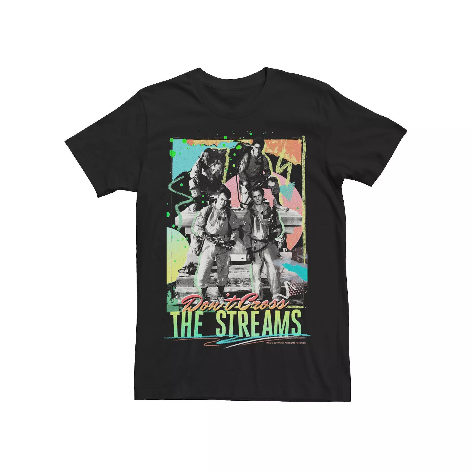 Big & Tall Ghostbusters "Don't Cross The Streams" Retro Neon Poster Tee, Men's, Size: XXL Tall, Black Product Image