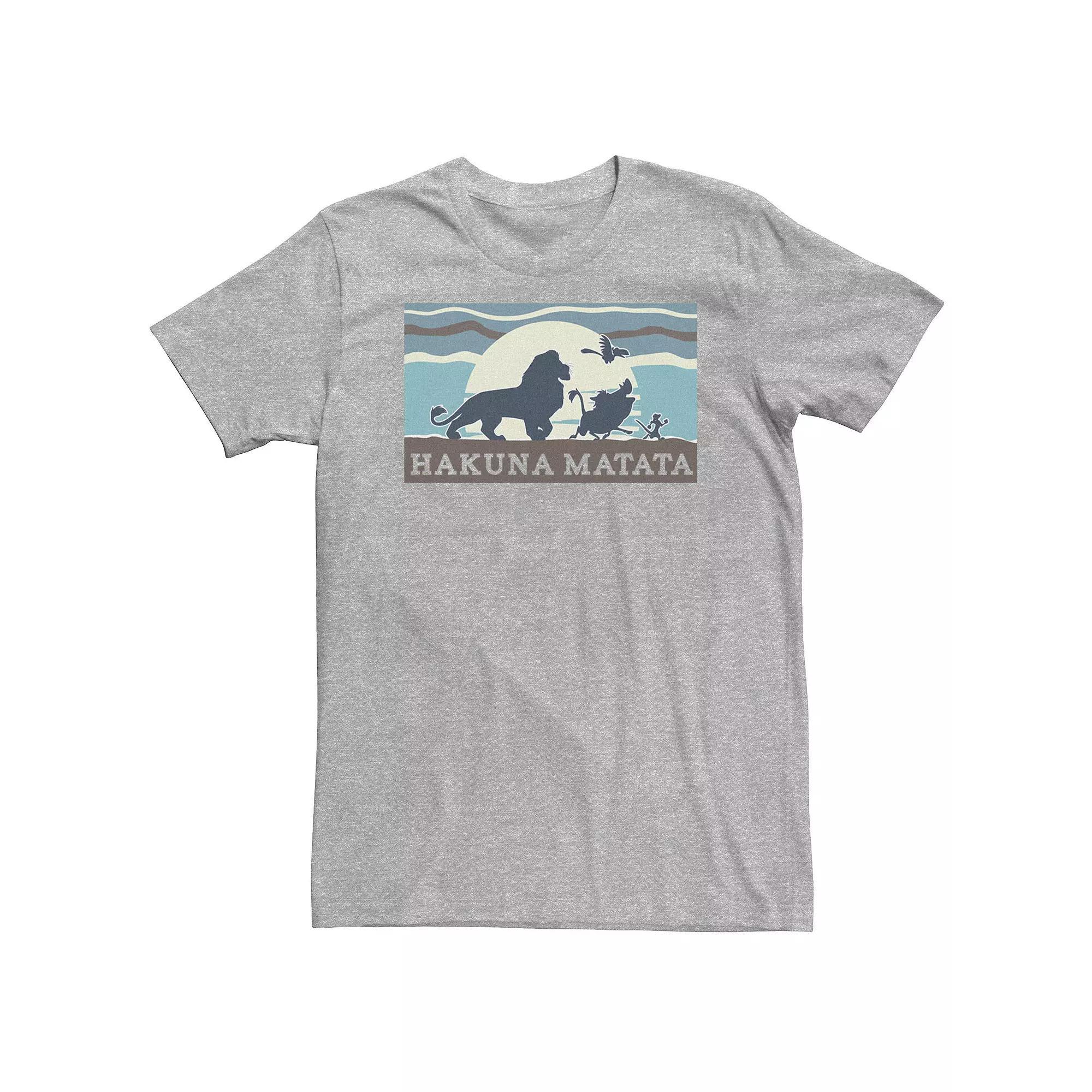 Big & Tall Disney The Lion King Hauna Matata Tonal Silhouette Portrait Tee, Men's, Size: Large Tall, Athletic Grey Product Image