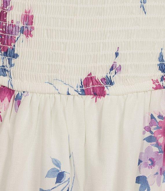 B. Darlin Floral Print Puff Sleeve Smocked Fit And Flare Dress Product Image