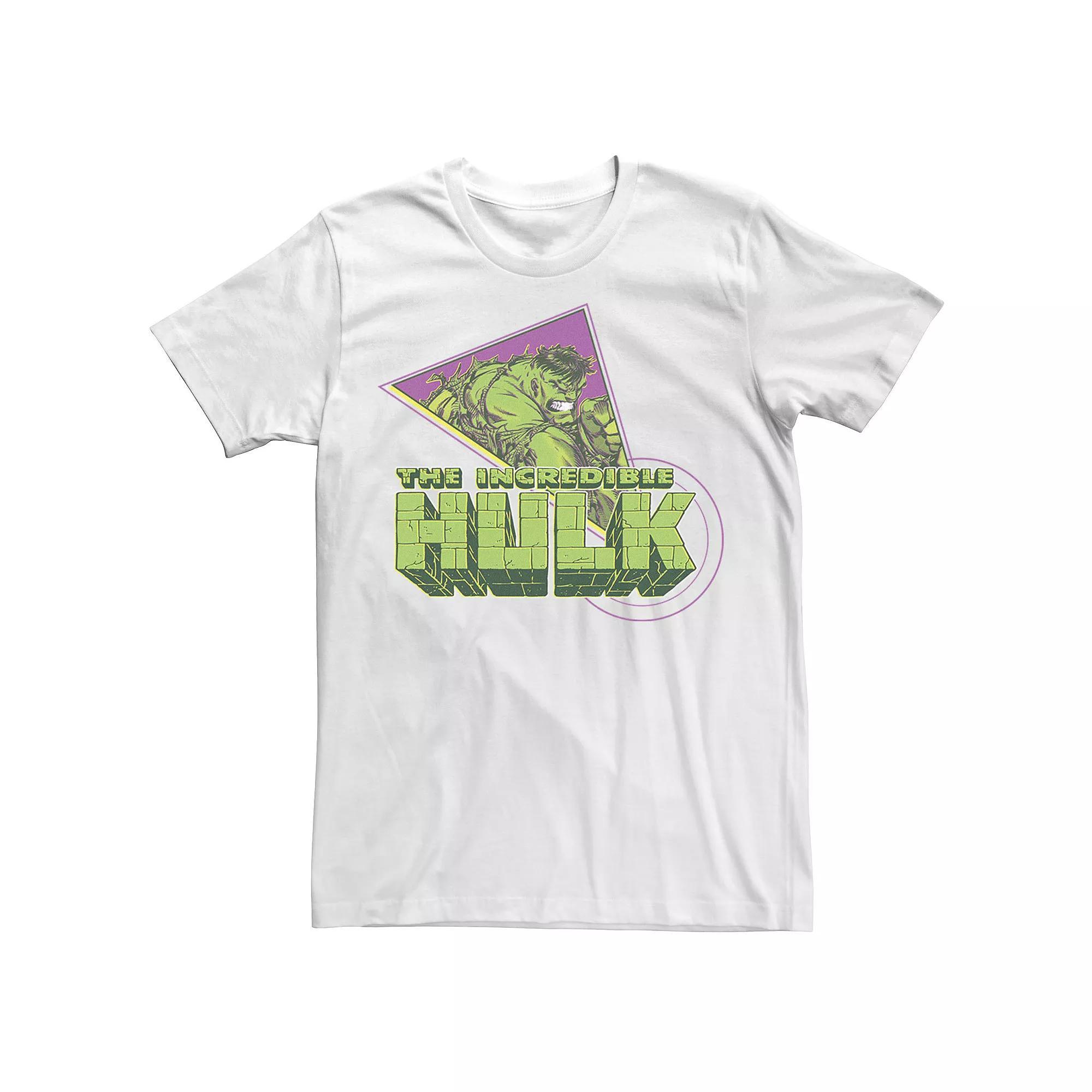 Men's Marvel The Incredible Hulk Retro Abstract Logo Graphic Tee, Size: XL, White Product Image