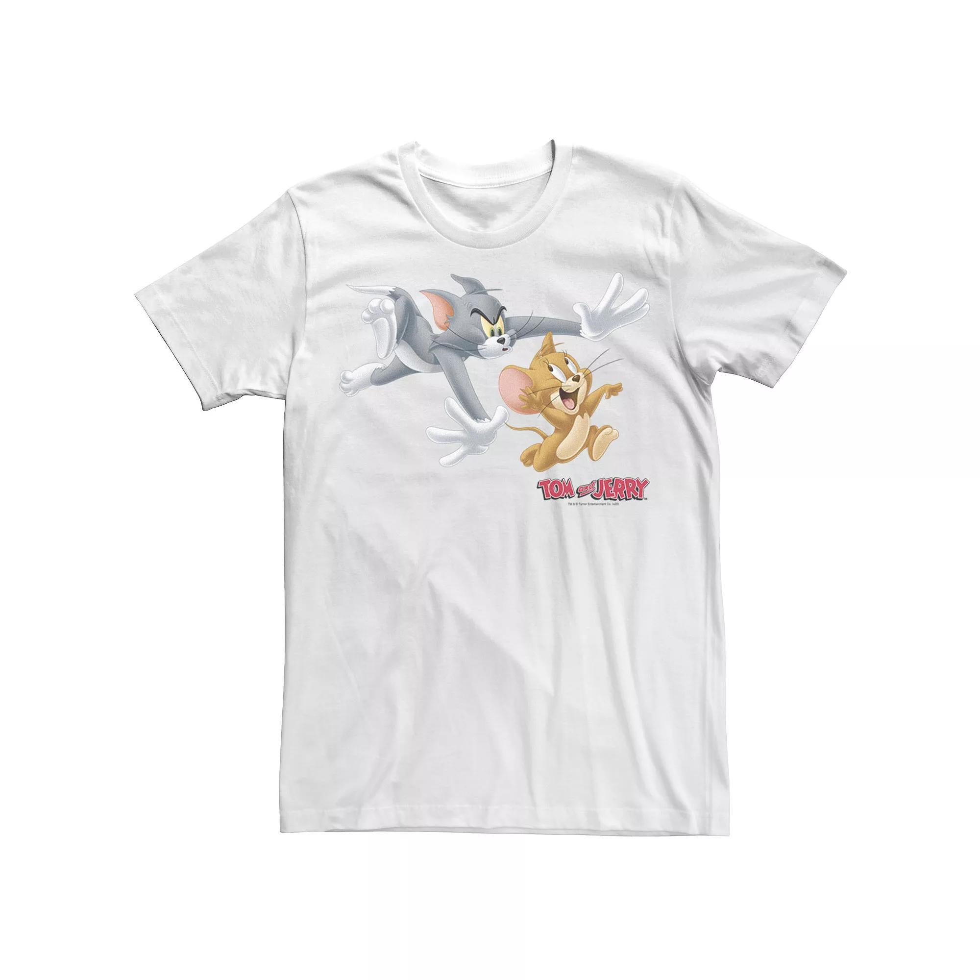Mens Tom And Jerry Classic Style Chase Portrait Hoodie, Men's, Size: Large, White Product Image
