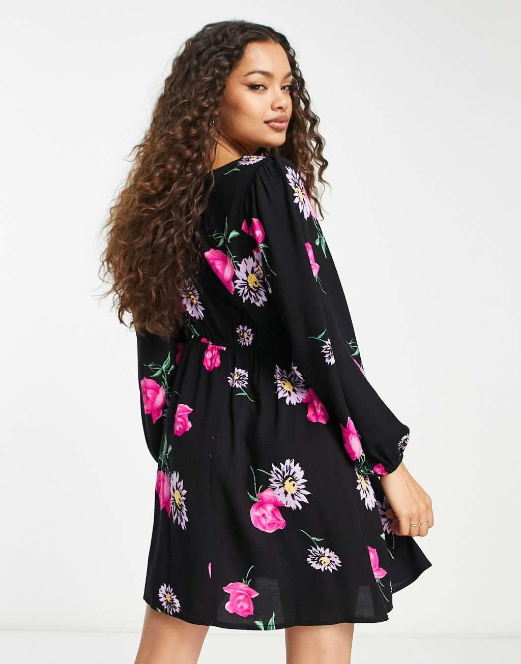 Miss Selfridge Petite frill detail mini tea dress Product Image