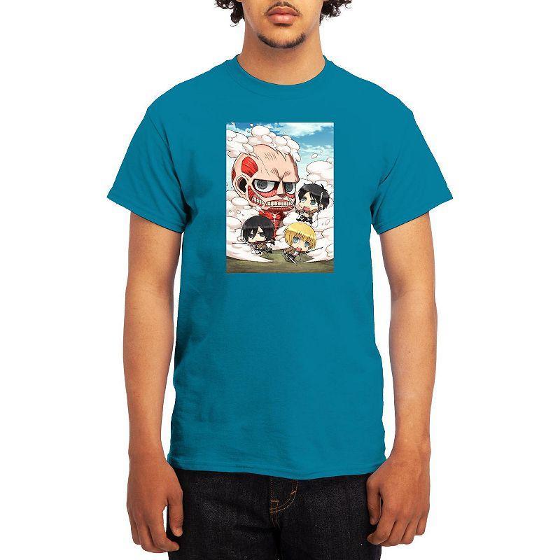 Men's Attack on Titan Distressed Cadet Corp Emblem Tee, Boy's, Size: XXL, Grey Red Product Image