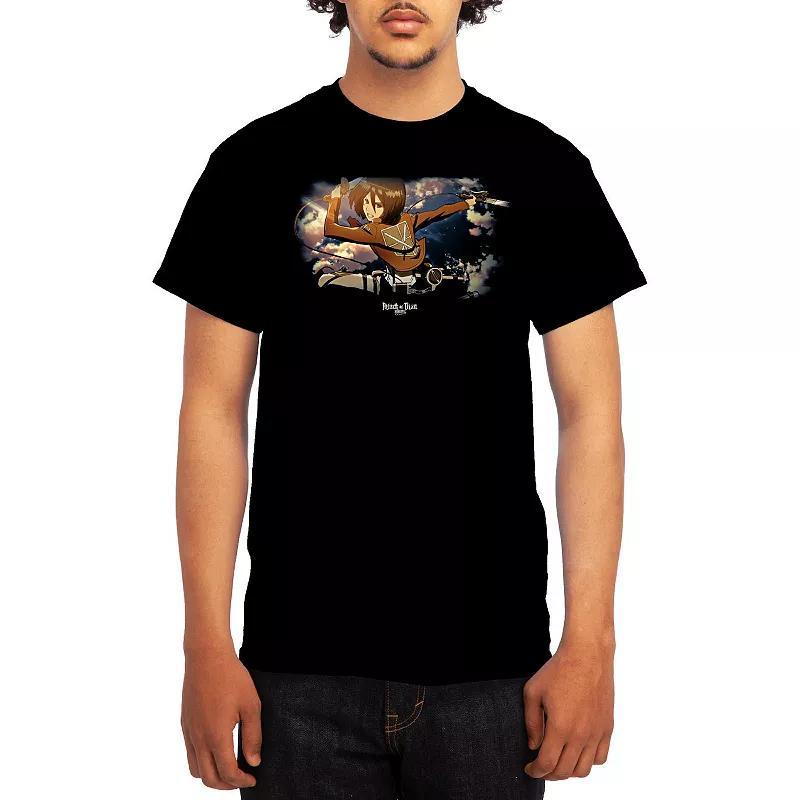 Men's Attack on Titan Standing Pile Tee, Size: Large, Red Product Image