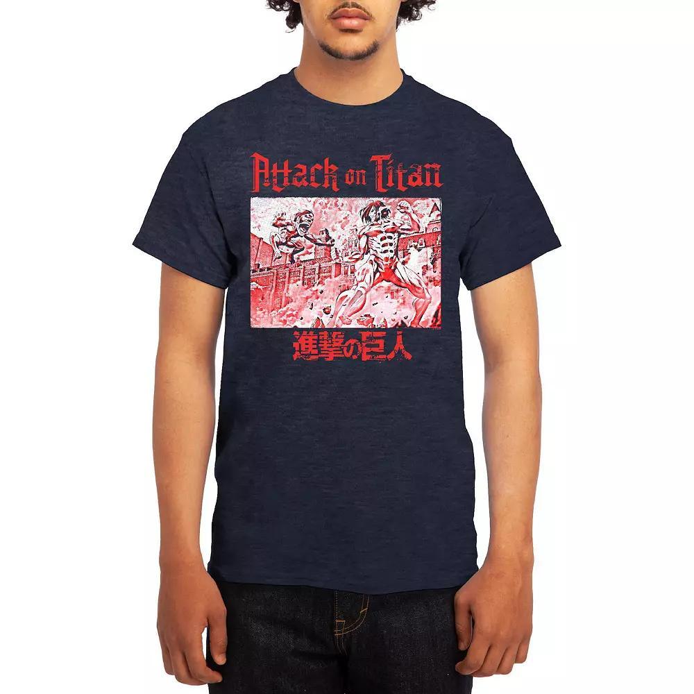 Men's Attack on Titan Red Titan Versus Titan Tee, Boy's, Size: Medium, Blue Product Image