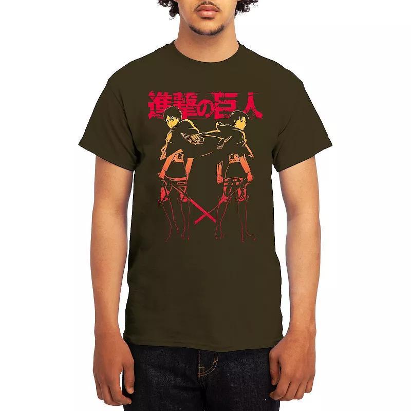 Men's Attack on Titan Eren & Mikasa Tee, Boy's, Size: Small, Green Product Image