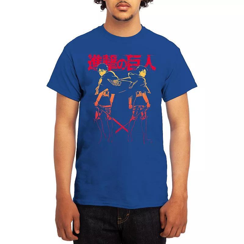 Men's Attack on Titan Alphabet Soup Graphic Tee, Size: Large, Grey Red Product Image