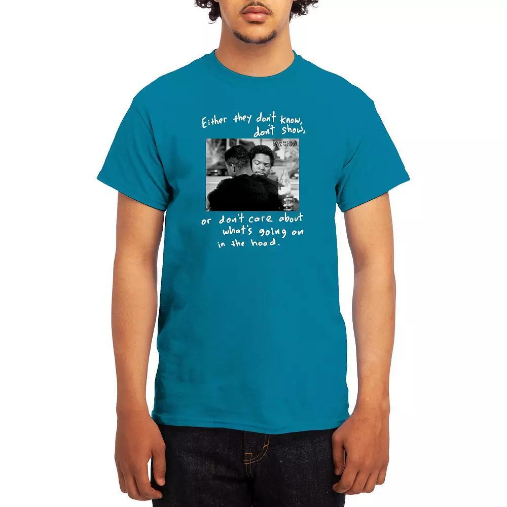 Men's Boyz N' The Hood Doughboy On In The Hood Tee, Boy's, Size: Large, Grey Light Blue Product Image