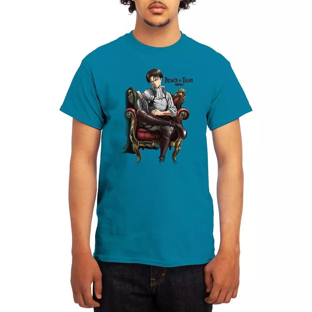 Men's Attack on Titan Levi Throne Graphic Tee, Boy's, Size: XXL, Turquoise Product Image