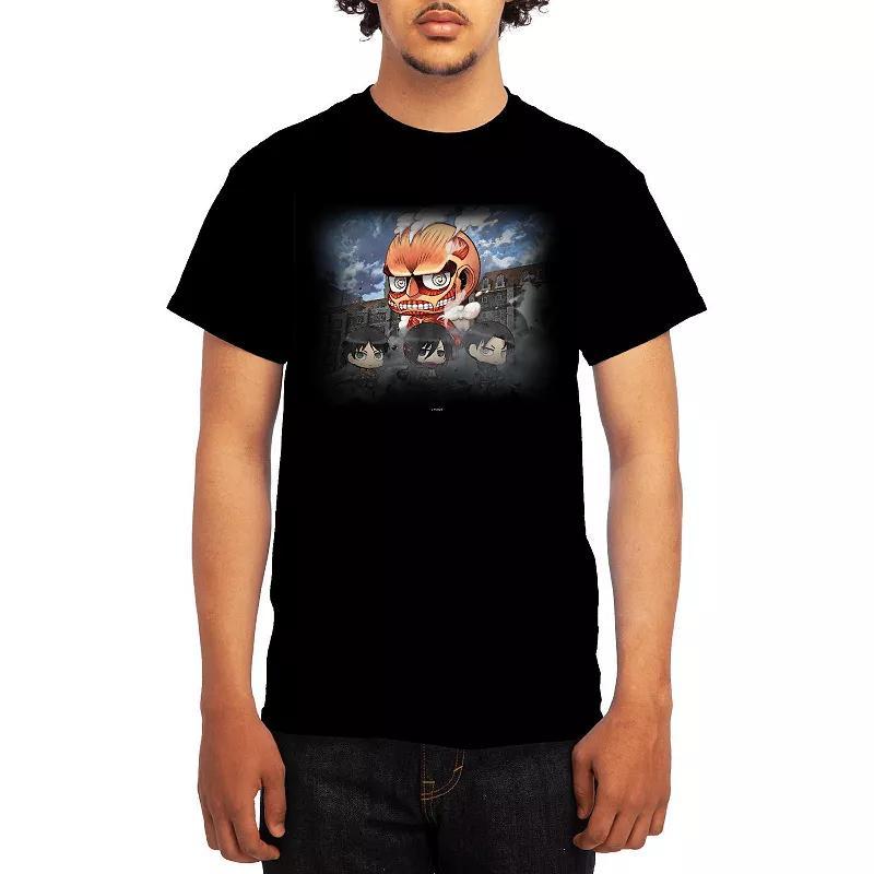 Men's Attack on Titan Chibi Characters Rocks Tee, Boy's, Size: XXL, Black Product Image
