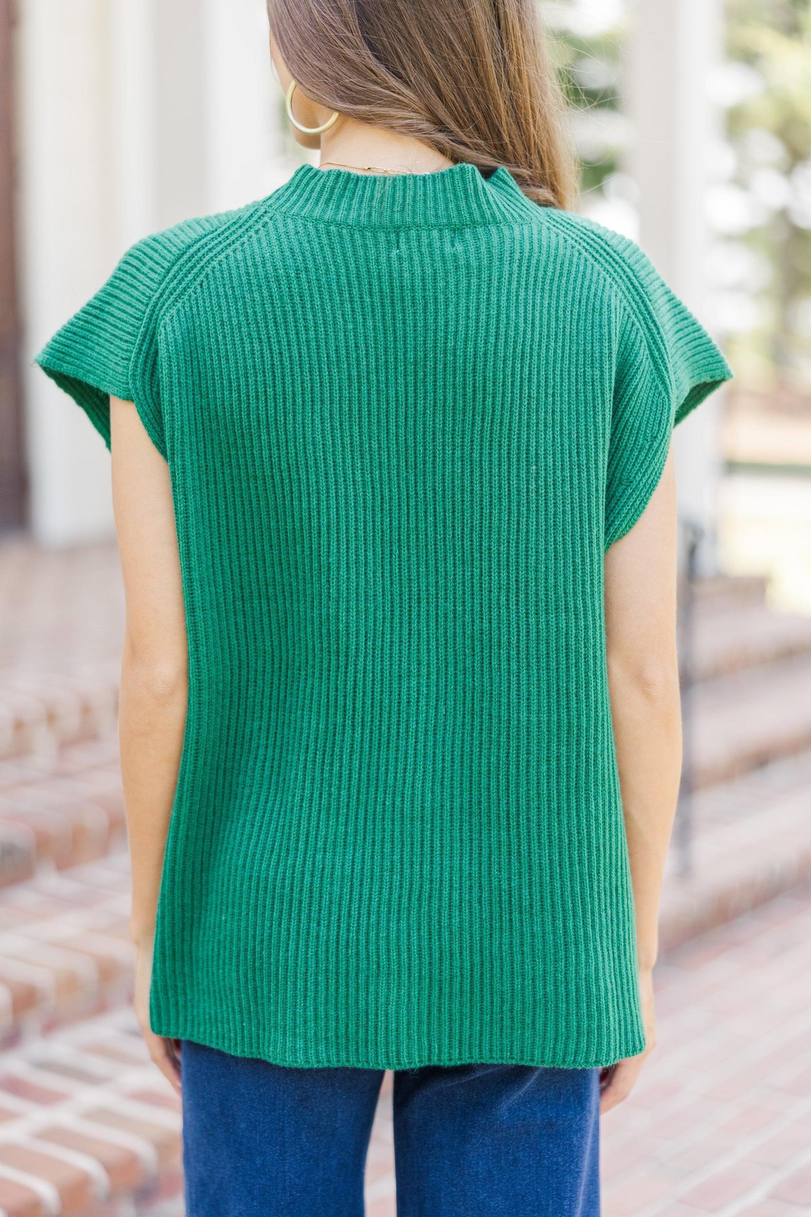 The Slouchy Green Short Sleeve Sweater Female Product Image