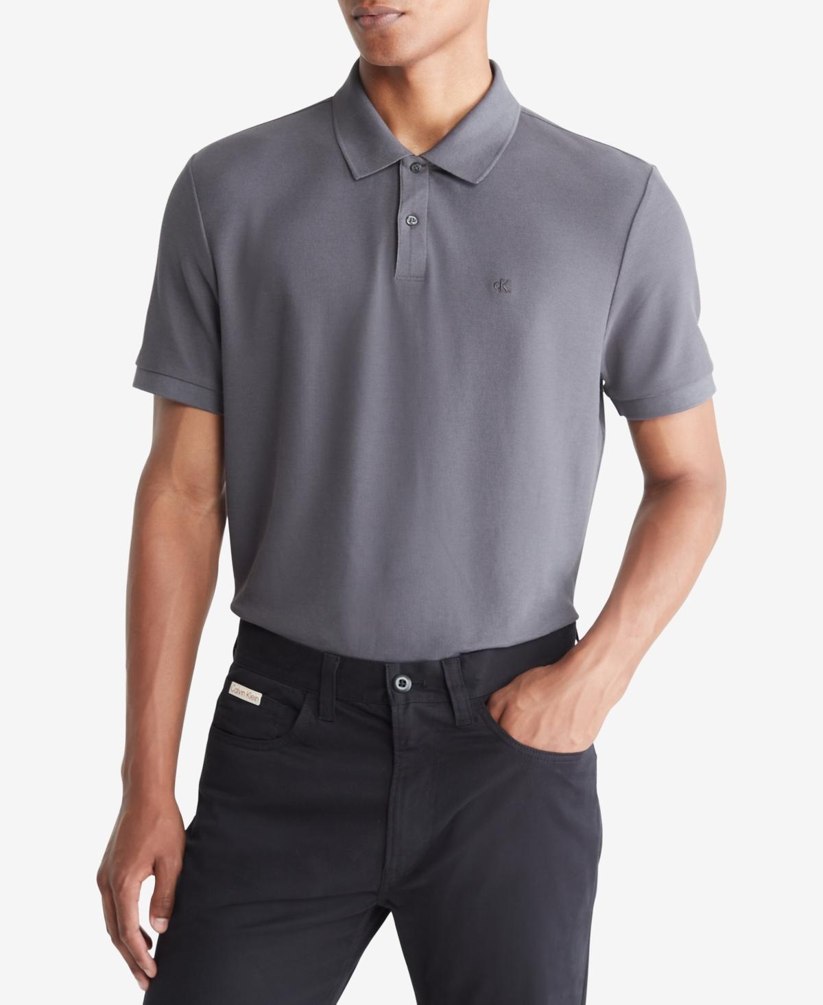 Calvin Klein Mens Refined Pique Polo Shirt - White - S Product Image