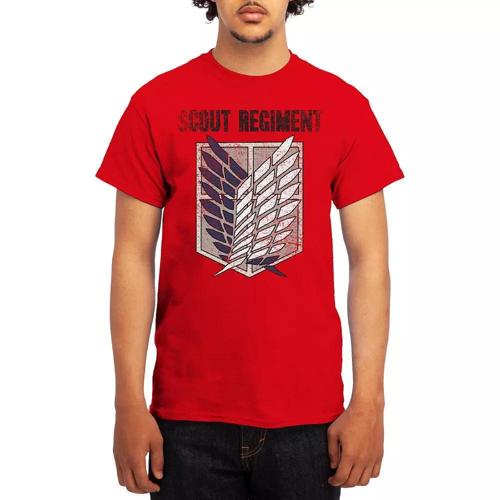 Men's Attack on Titan Distressed Survey Corps Emblem Tee, Boy's, Size: Medium, Blue Product Image