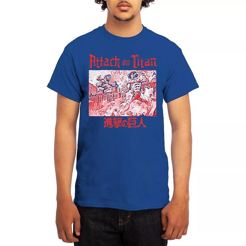 Men's Attack on Titan Action Fight Titan Clouds Tee, Boy's, Size: Large, Grey Red Product Image