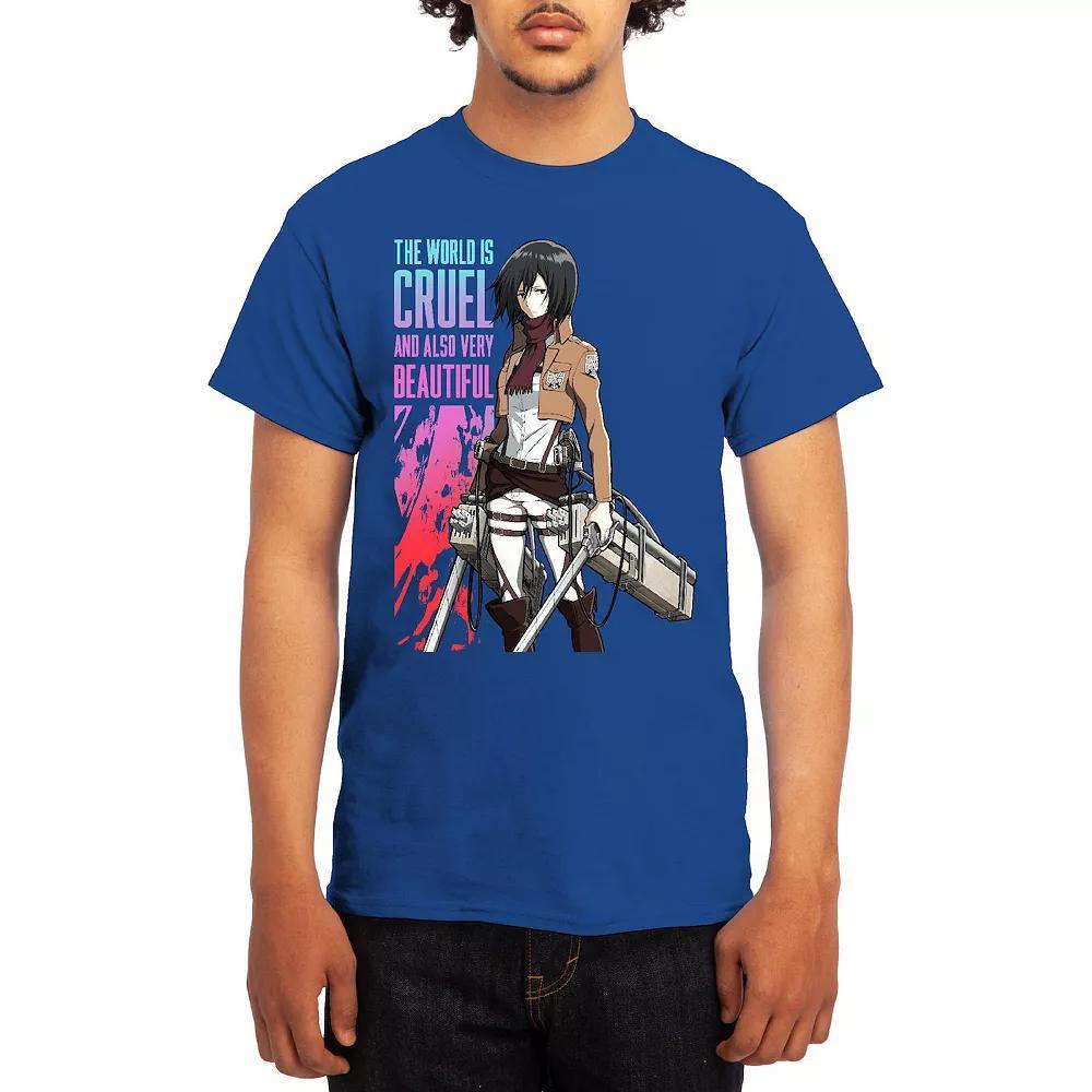 Men's Attack on Titan Athletic Graphic Tee, Size: XL, Royal Blue Product Image