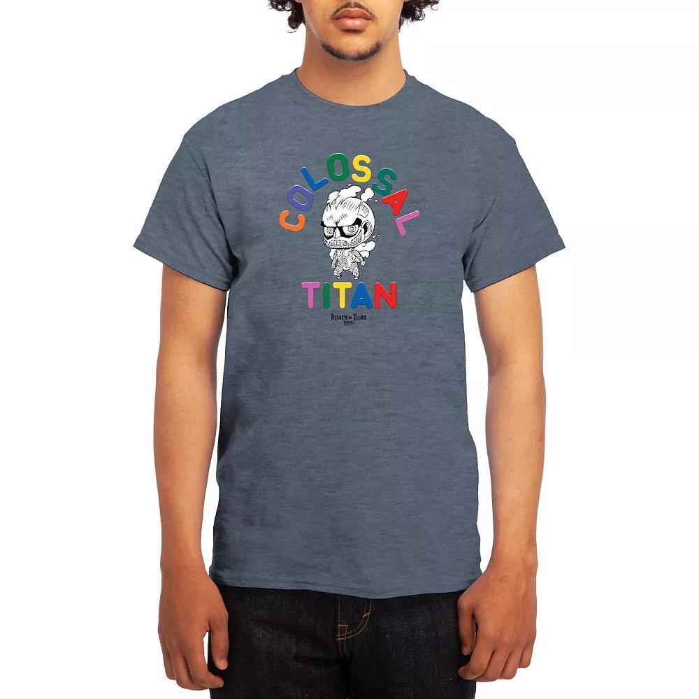 Mens Attack on Titan Hot Potato Tee Grey Red Product Image