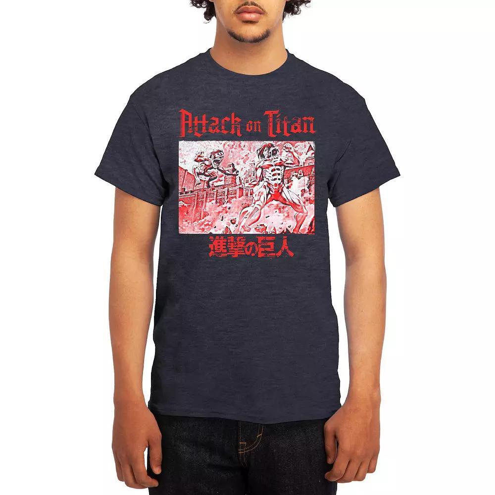 Men's Attack on Titan Red Titan Versus Titan Tee, Boy's, Size: Medium, Blue Product Image