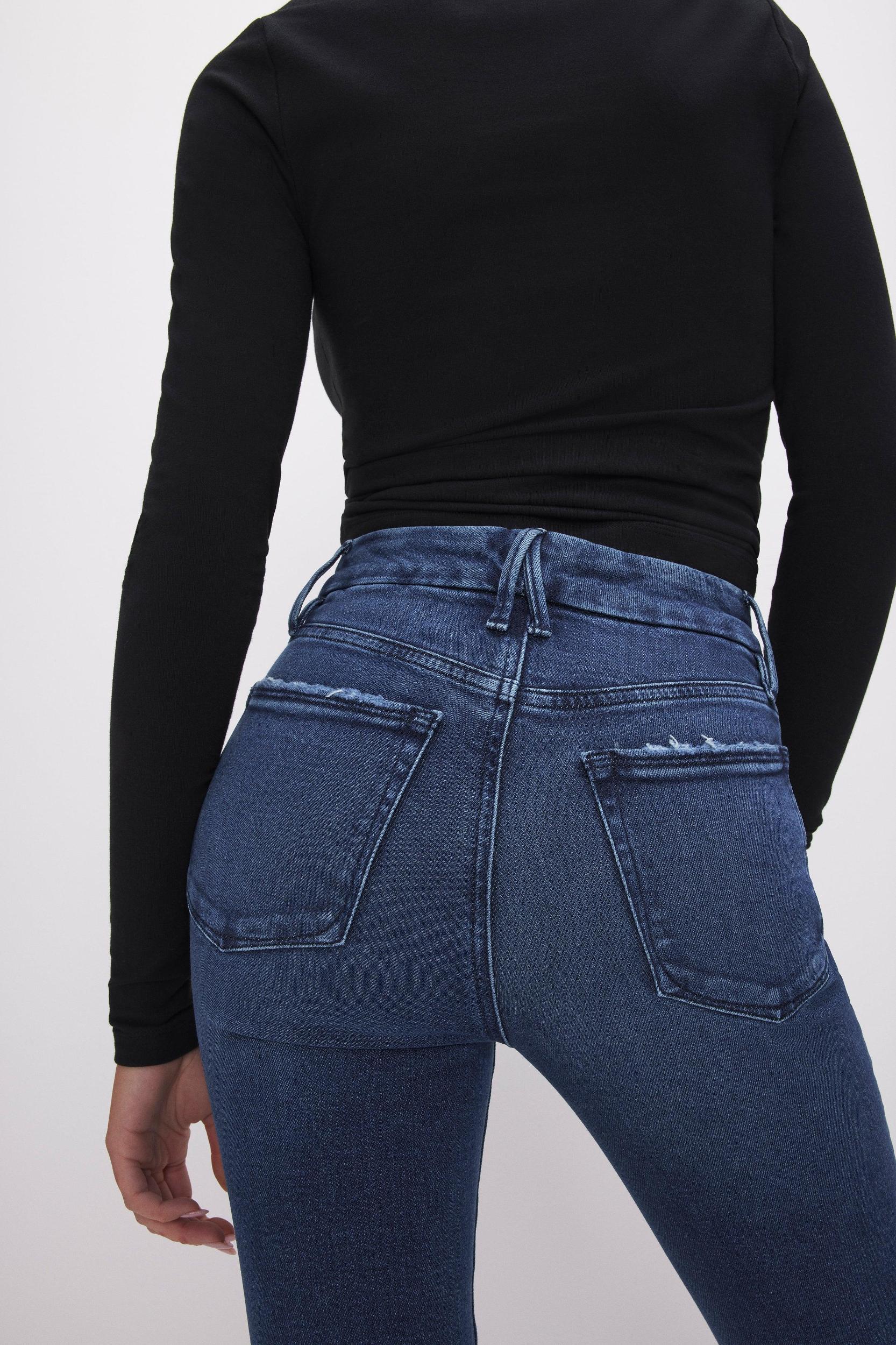 GOOD LEGS LIGHT COMPRESSION CROPPED MINI BOOT JEANS | INDIGO625 Product Image