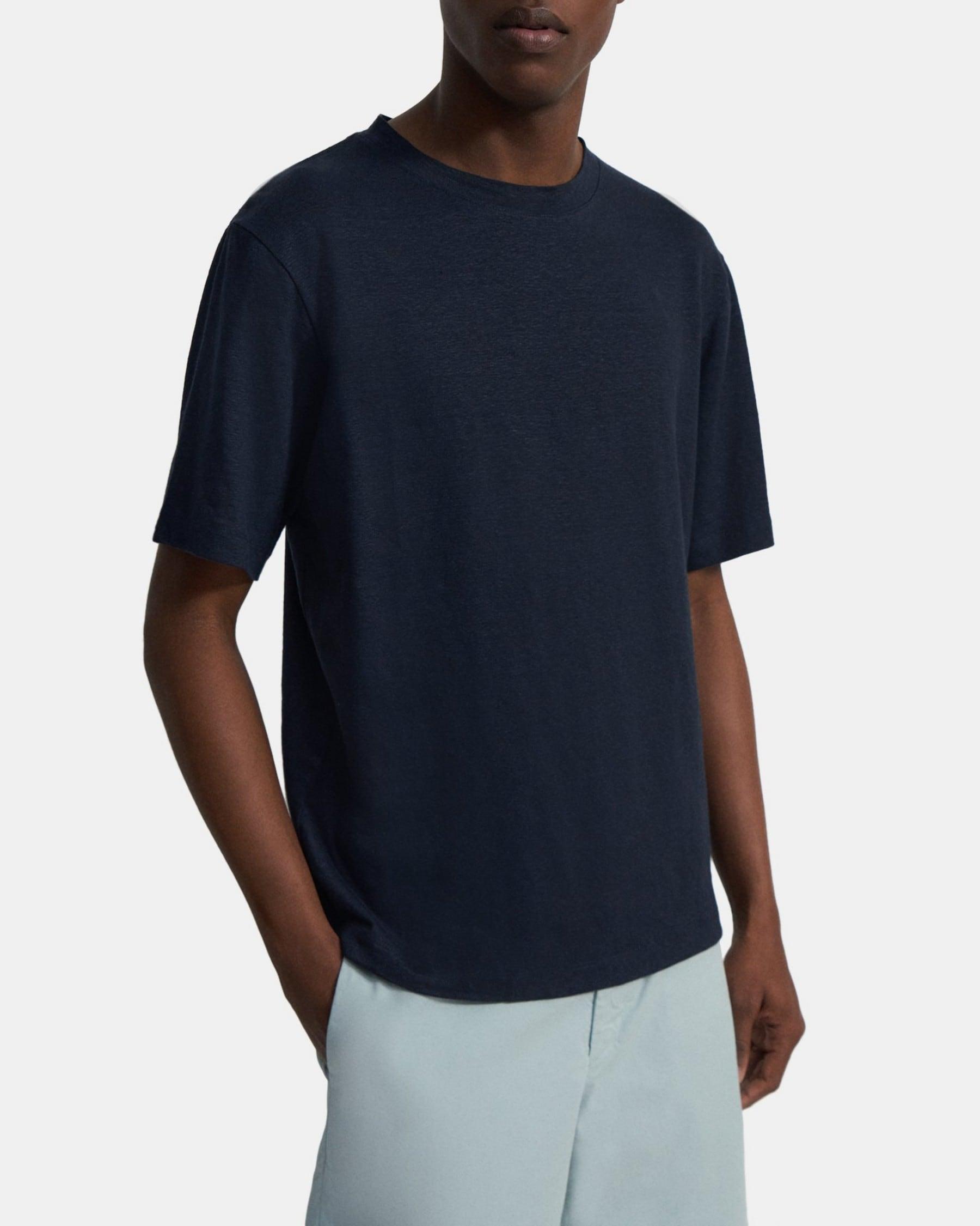Short-Sleeve Tee in Stretch Linen Product Image