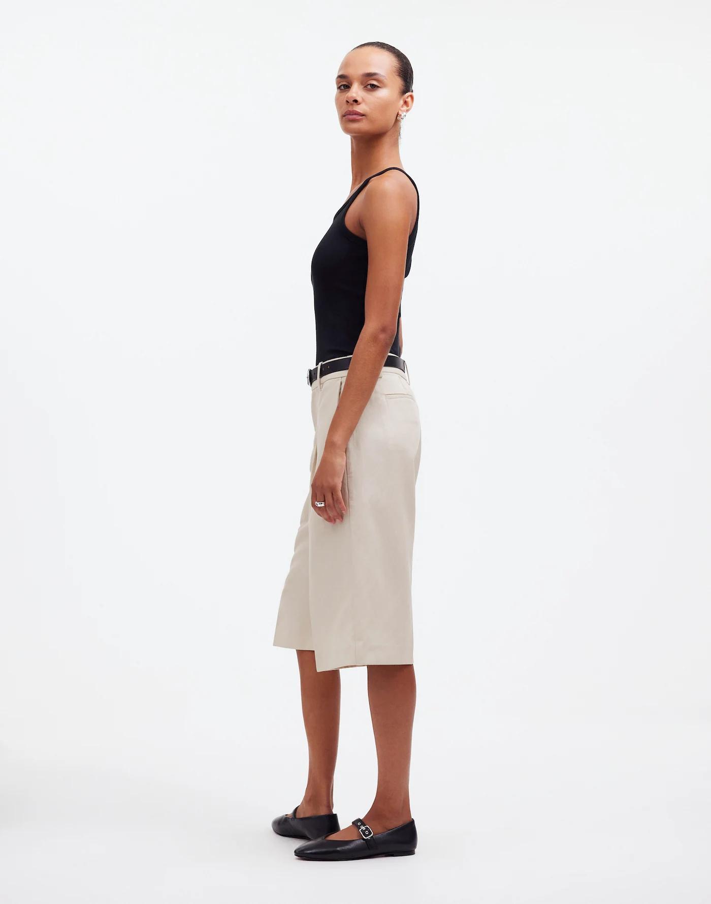 Slouchy Shorts in Drapey Twill Product Image